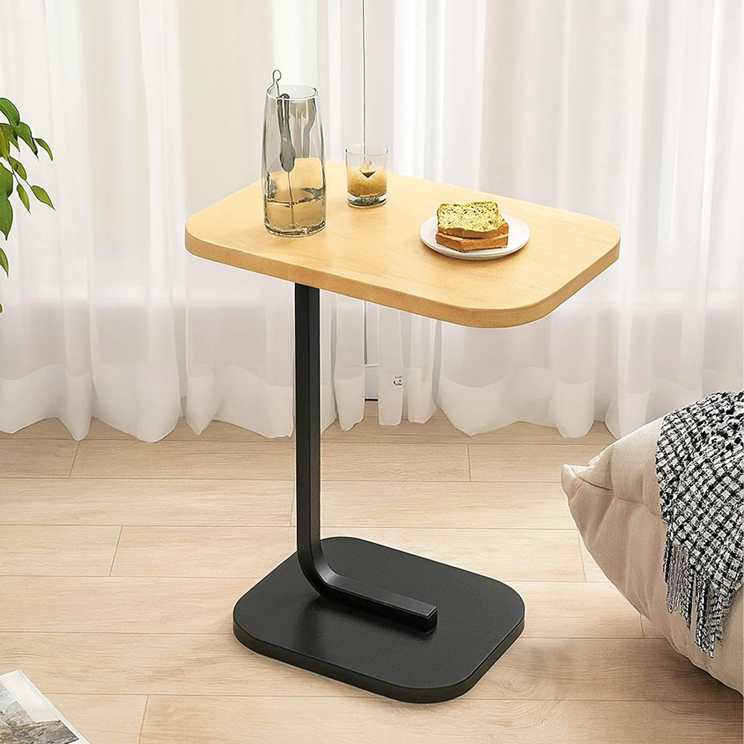 200x Stolik Kawowy na Kawę Boczny w Kształcie Litery C Nowoczesny do Salonu - obrazek 5