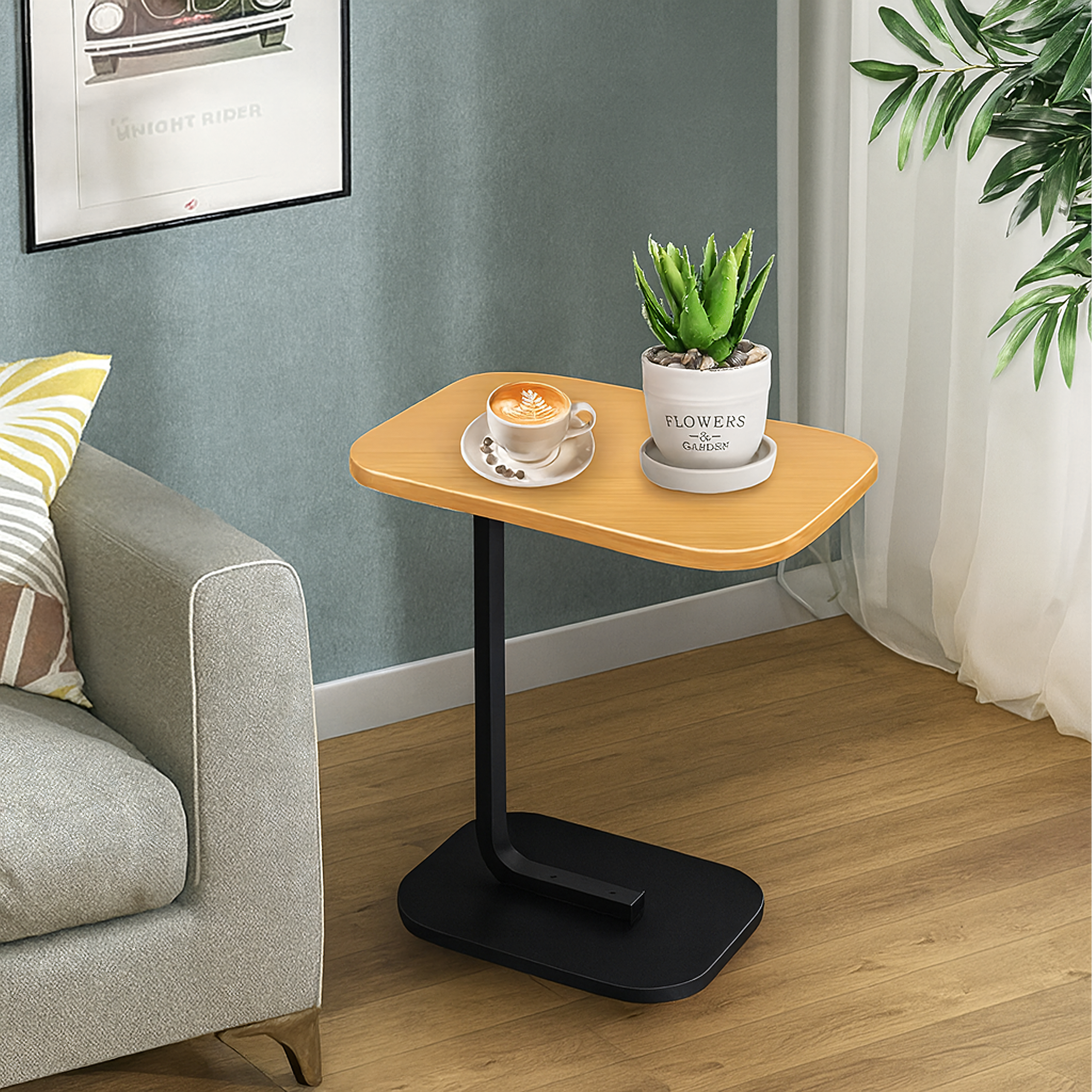 200x Stolik Kawowy na Kawę Boczny w Kształcie Litery C Nowoczesny do Salonu - obrazek 6