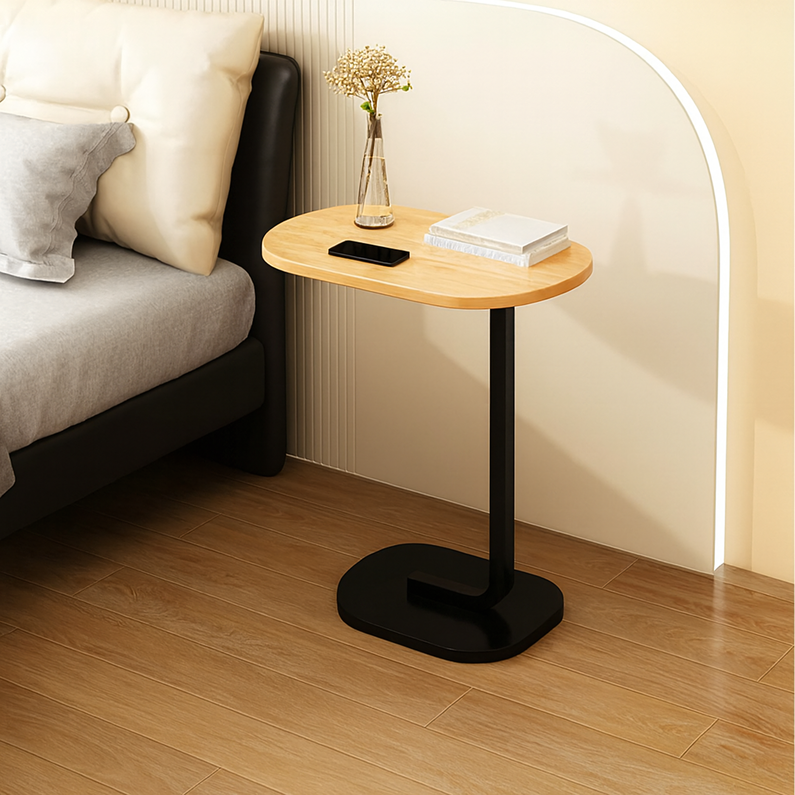 200x Stolik Kawowy na Kawę Boczny w Kształcie Litery C Nowoczesny do Salonu - obrazek 10