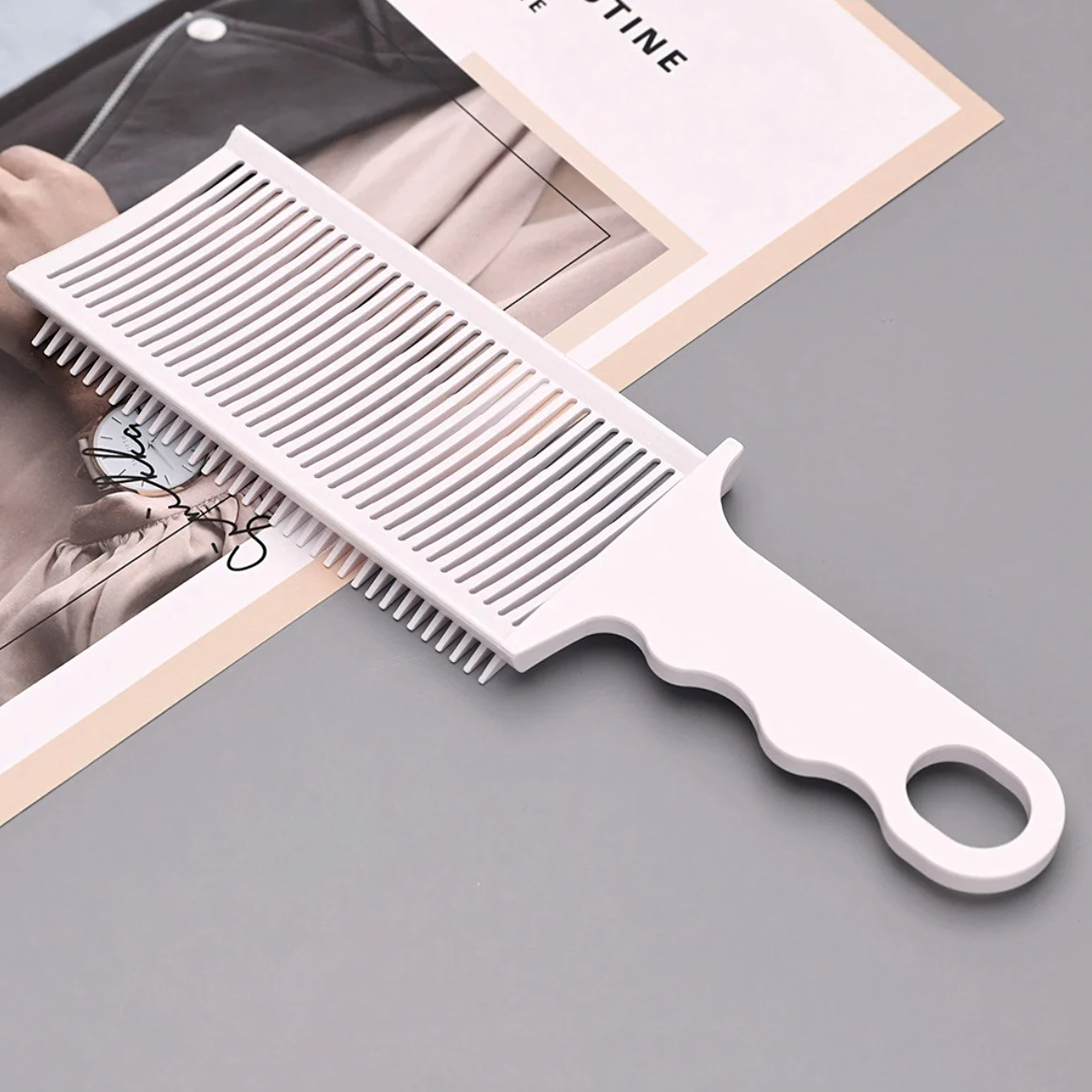 Grzebień Fryzjerski Profesjonalny do Strzyżenia Cieniowania Włosów Biały - obrazek 10