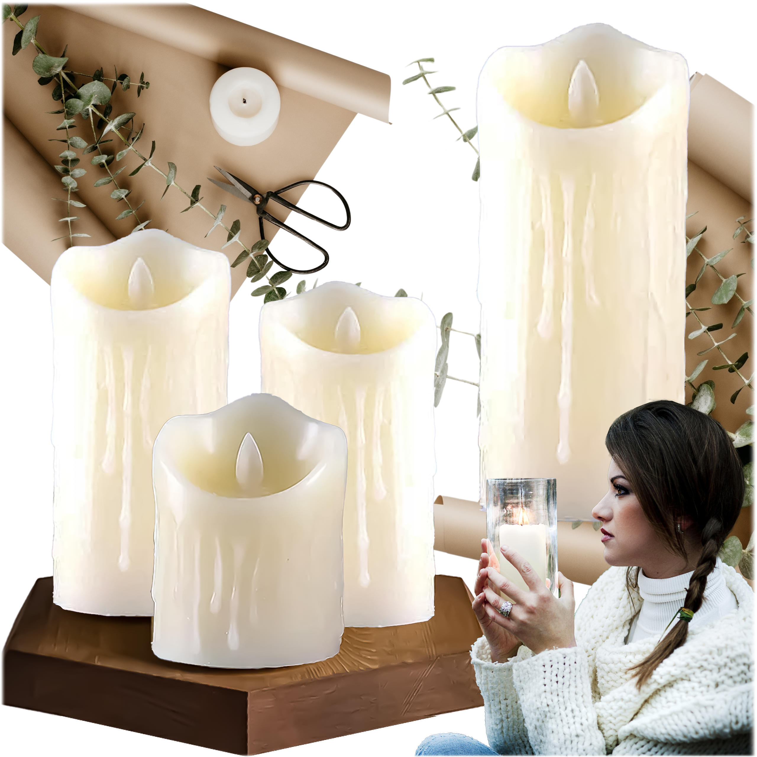 12x ŚWIECZKA LED WKŁAD DO ZNICZA EFEKT PŁOMIENIA ŚWIECA 11CM ZESTAW BATERIE - obrazek 10