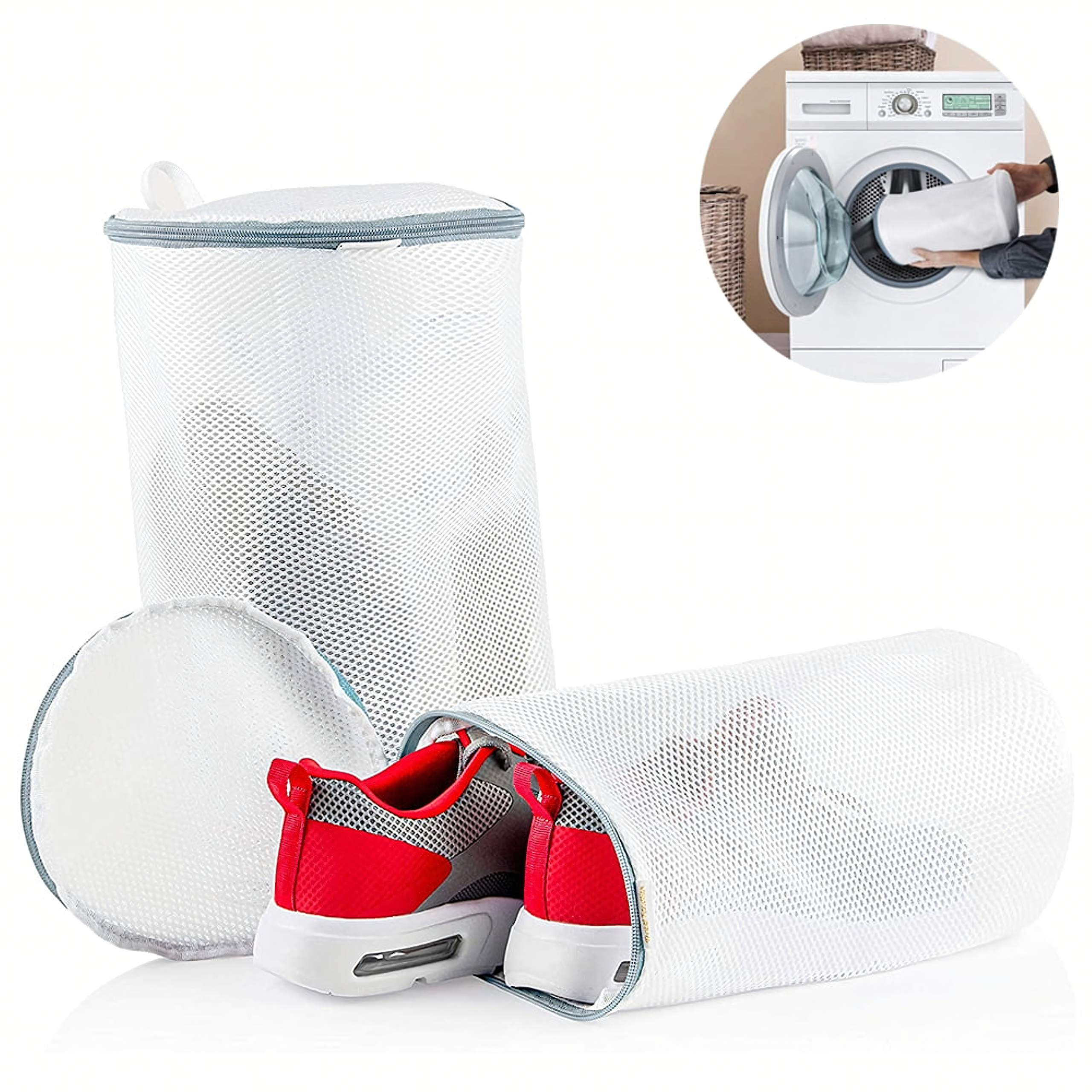 Worek Siatka do Prania Bytów Torba Ochronna na Obuwie do Pralki 30x18 cm - obrazek 3