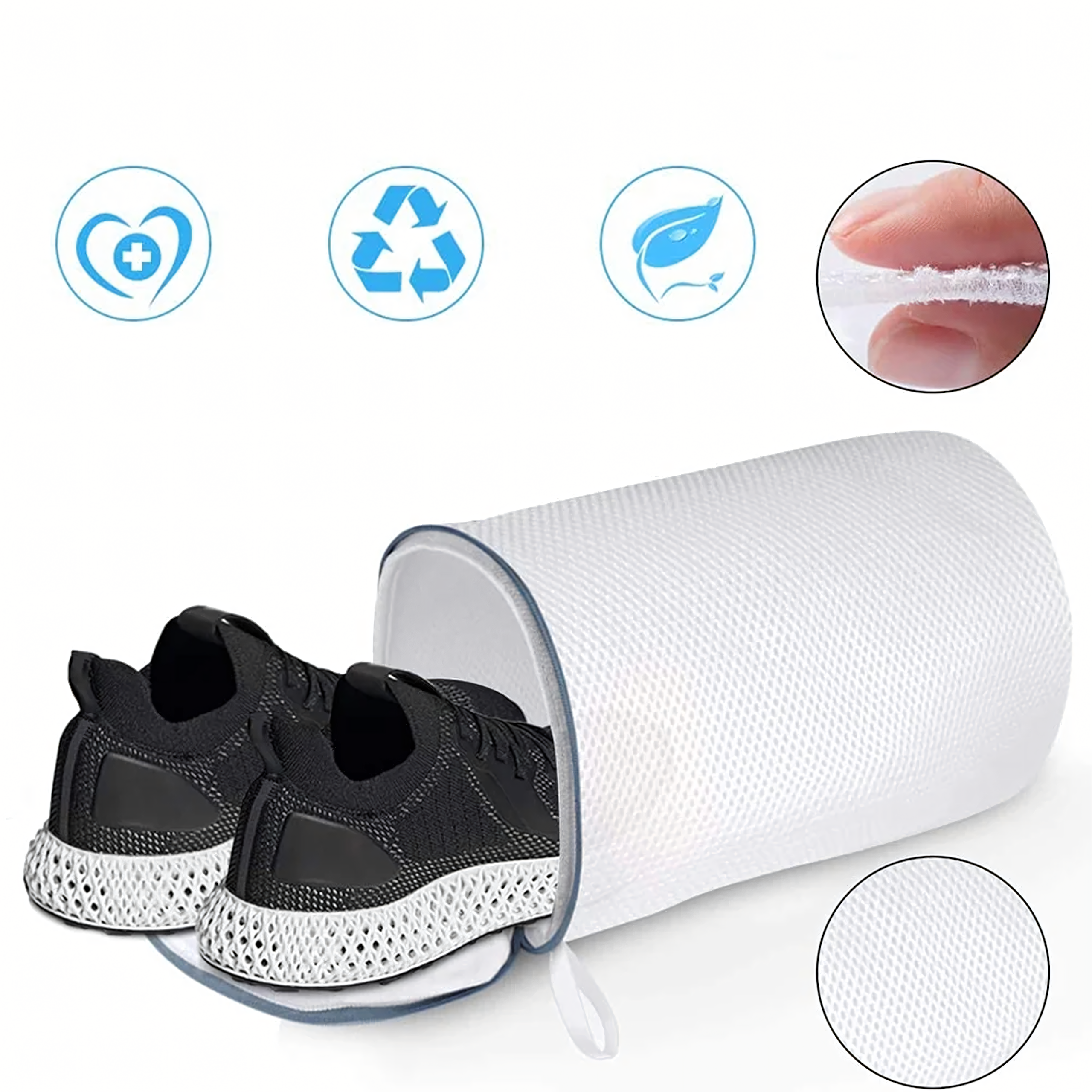 Worek Siatka do Prania Bytów Torba Ochronna na Obuwie do Pralki 30x18 cm - obrazek 7