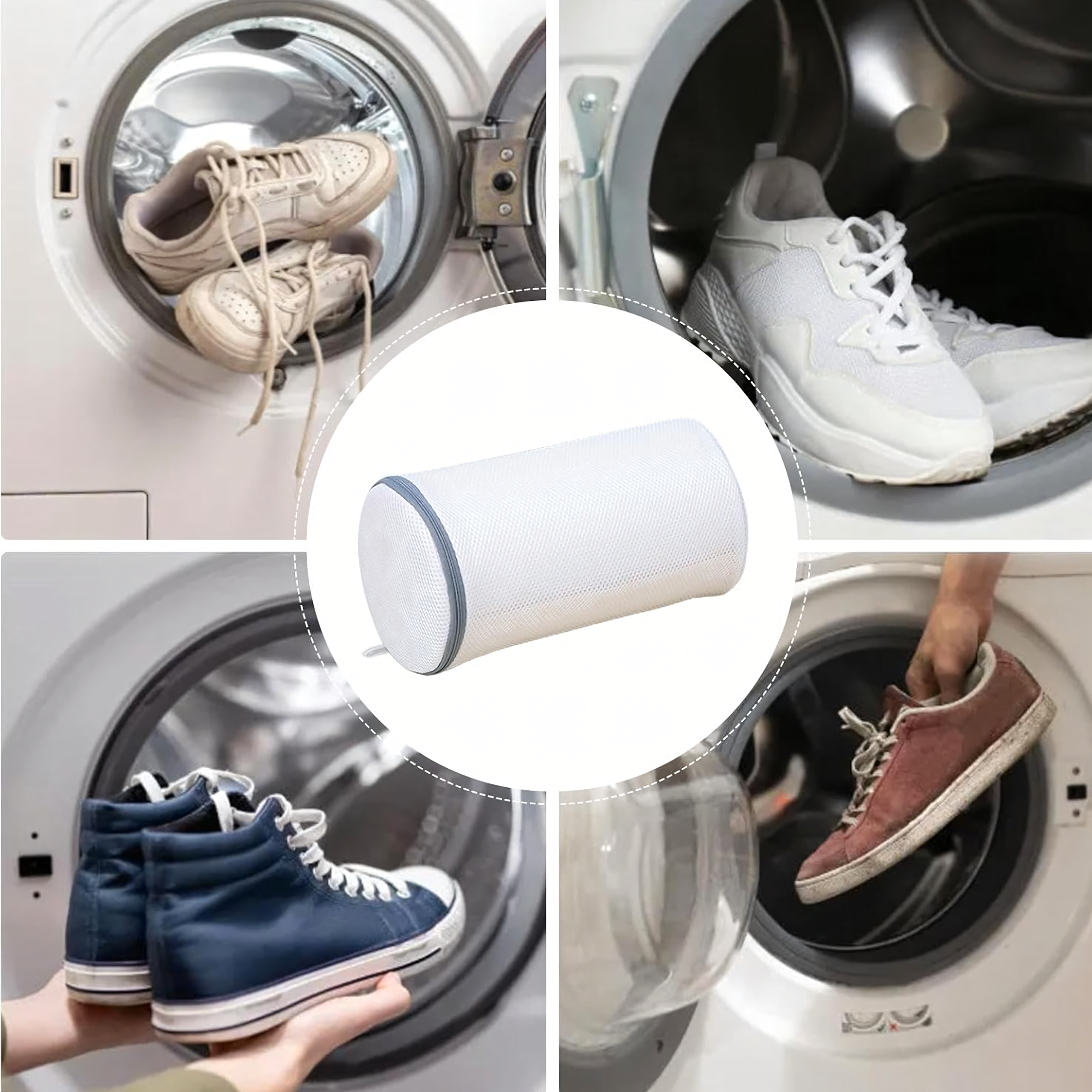 Worek Siatka do Prania Bytów Torba Ochronna na Obuwie do Pralki 30x18 cm - obrazek 8