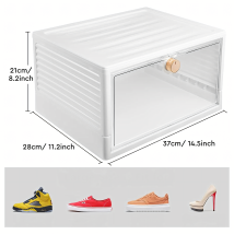 Pudełko Pojemnik Organizer na Buty z Klapą Klapką Pudełko do Szafy Białe