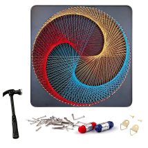 Zestaw Kreatywny Do String Art Przeplatanka Obraz z Nici Ramka 30×30 cm