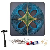 Zestaw Kreatywny Do String Art Przeplatanka Obraz z Nici Ramka 40×40 cm