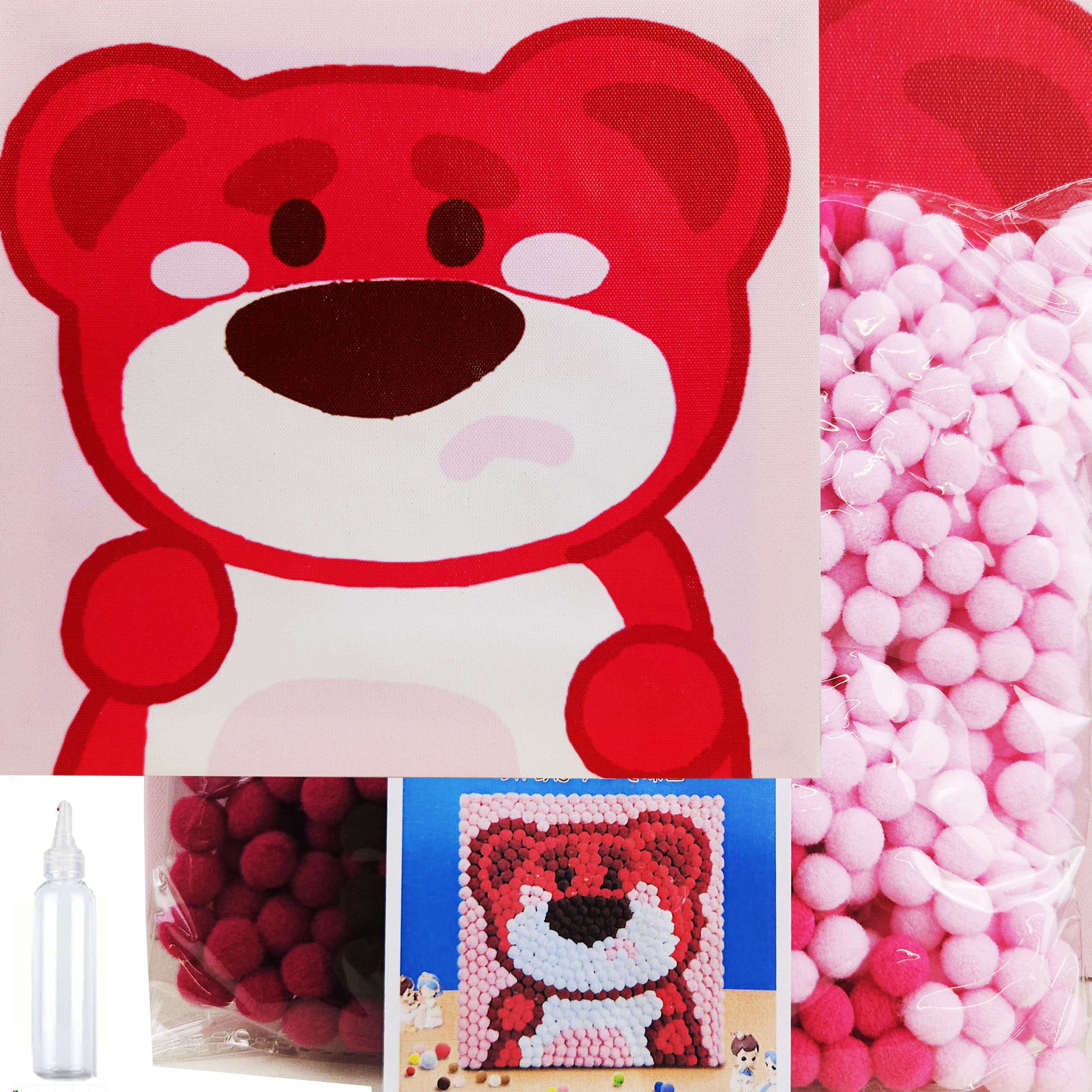 HAFT Z POMPONÓW POMPONAMI KULEK WYKLEJANE WYLEJANKA OBRAZ PŁÓTNO ZESTAW