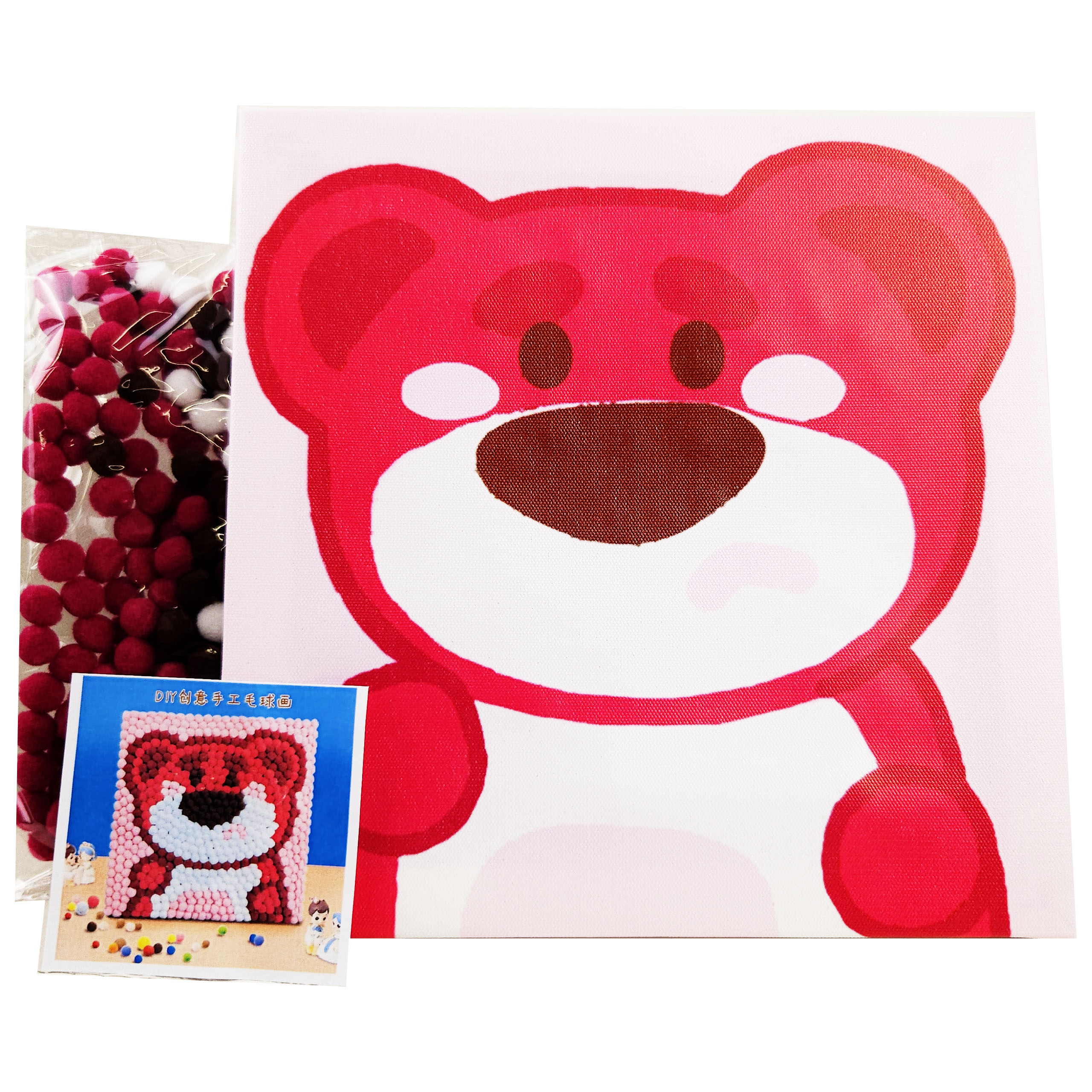 HAFT Z POMPONÓW POMPONAMI KULEK WYKLEJANE WYLEJANKA OBRAZ PŁÓTNO ZESTAW - obrazek 4