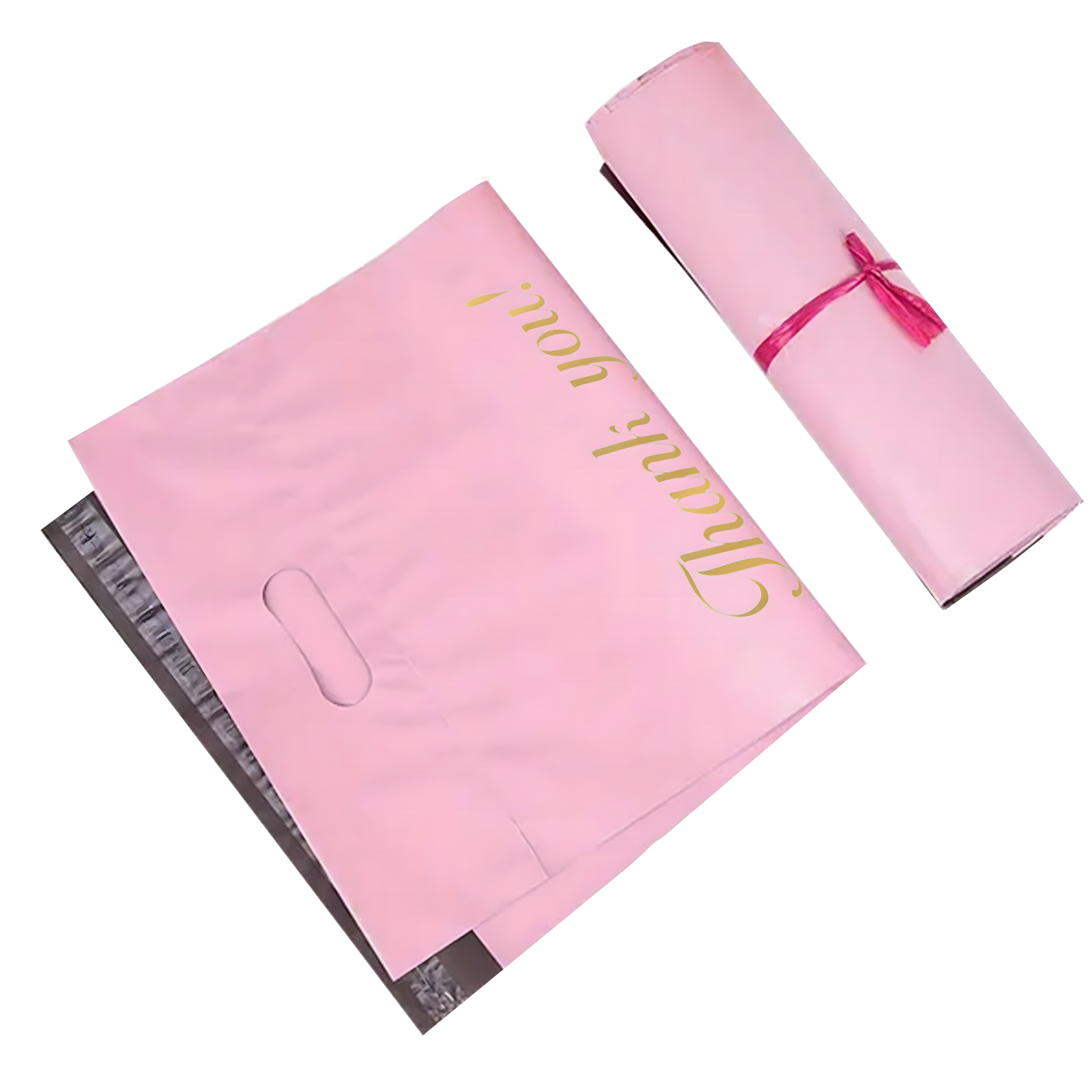 FOLIOPAKI KURIERSKIE Z RĄCZKĄ RÓŻOWE 310x420+70cm 50szt THANK YOU - obrazek 7