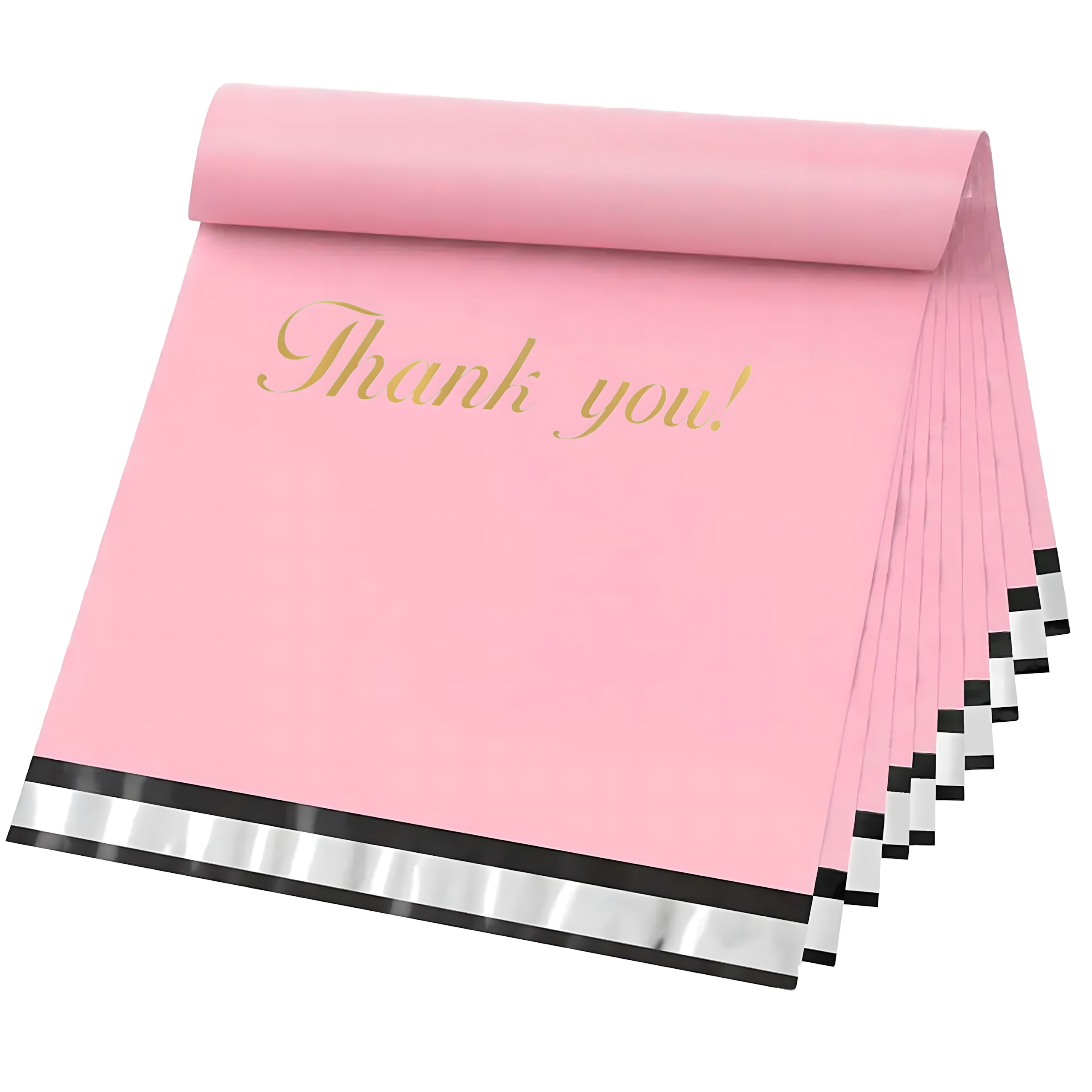 FOLIOPAKI KURIERSKIE Z RĄCZKĄ RÓŻOWE 310x420+70cm 50szt THANK YOU - obrazek 9