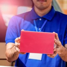 FOLIOPAKI KURIERSKIE CZERWONE Z RĄCZKĄ 500×600+70 50szt THANK YOU