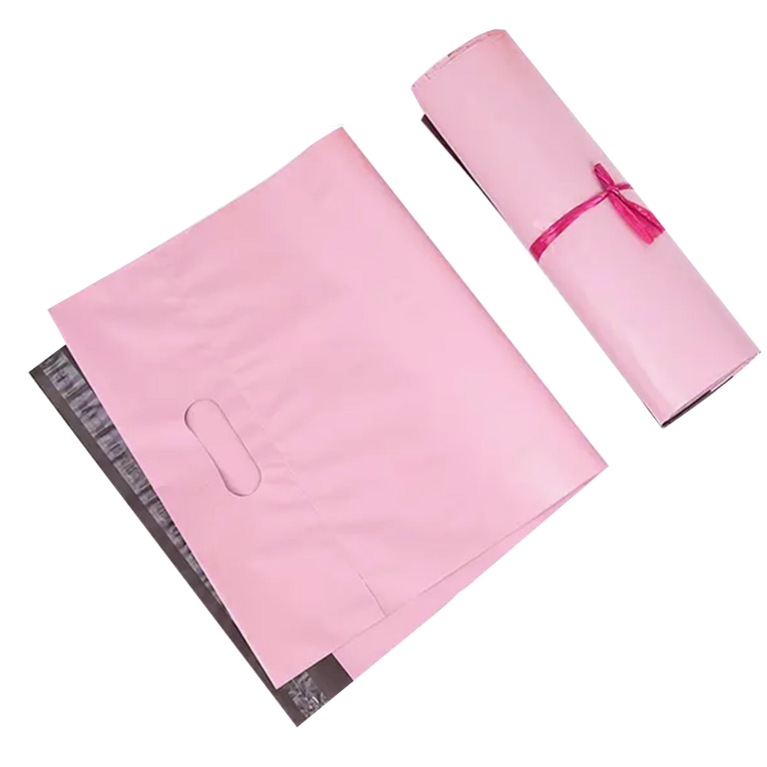 FOLIOPAKI KURIERSKIE RÓŻOWE Z RĄCZKĄ 500x600+70 50 szt - obrazek 4