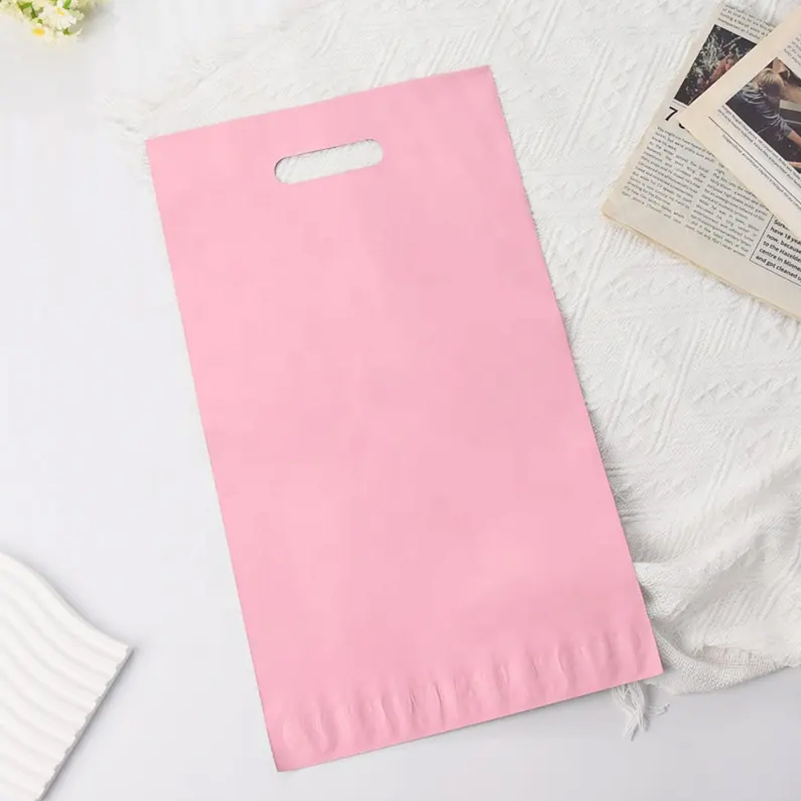 FOLIOPAKI KURIERSKIE RÓŻOWE Z RĄCZKĄ 500x600+70 50 szt - obrazek 7