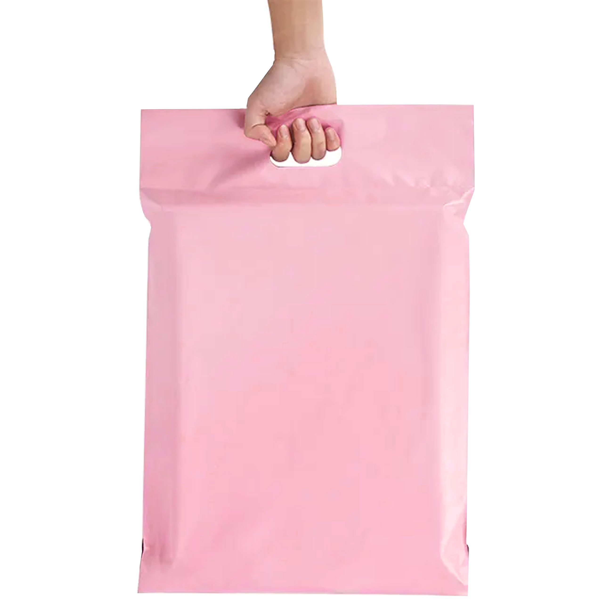 FOLIOPAKI KURIERSKIE RÓŻOWE Z RĄCZKĄ 540x700+70 50 szt - obrazek 3