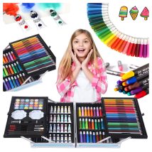 Zestaw do Malowania dla Dzieci Artystyczny Plastyczny Kredki 145 el Walizka