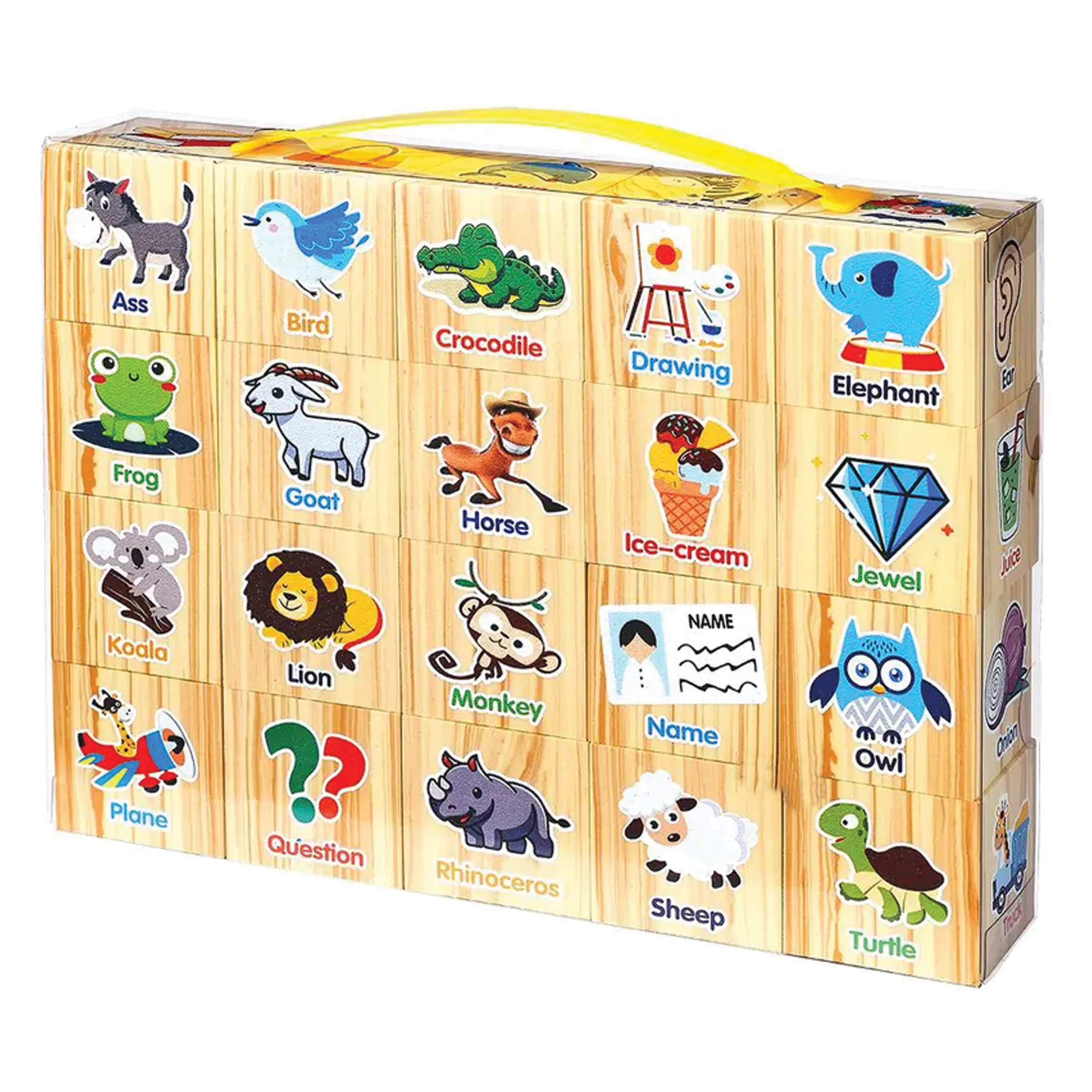 KLOCKI EDUKACYJNE PIANKOWE NAUKA ANGIELSKIEGO DLA DZIECI 20 ELE.