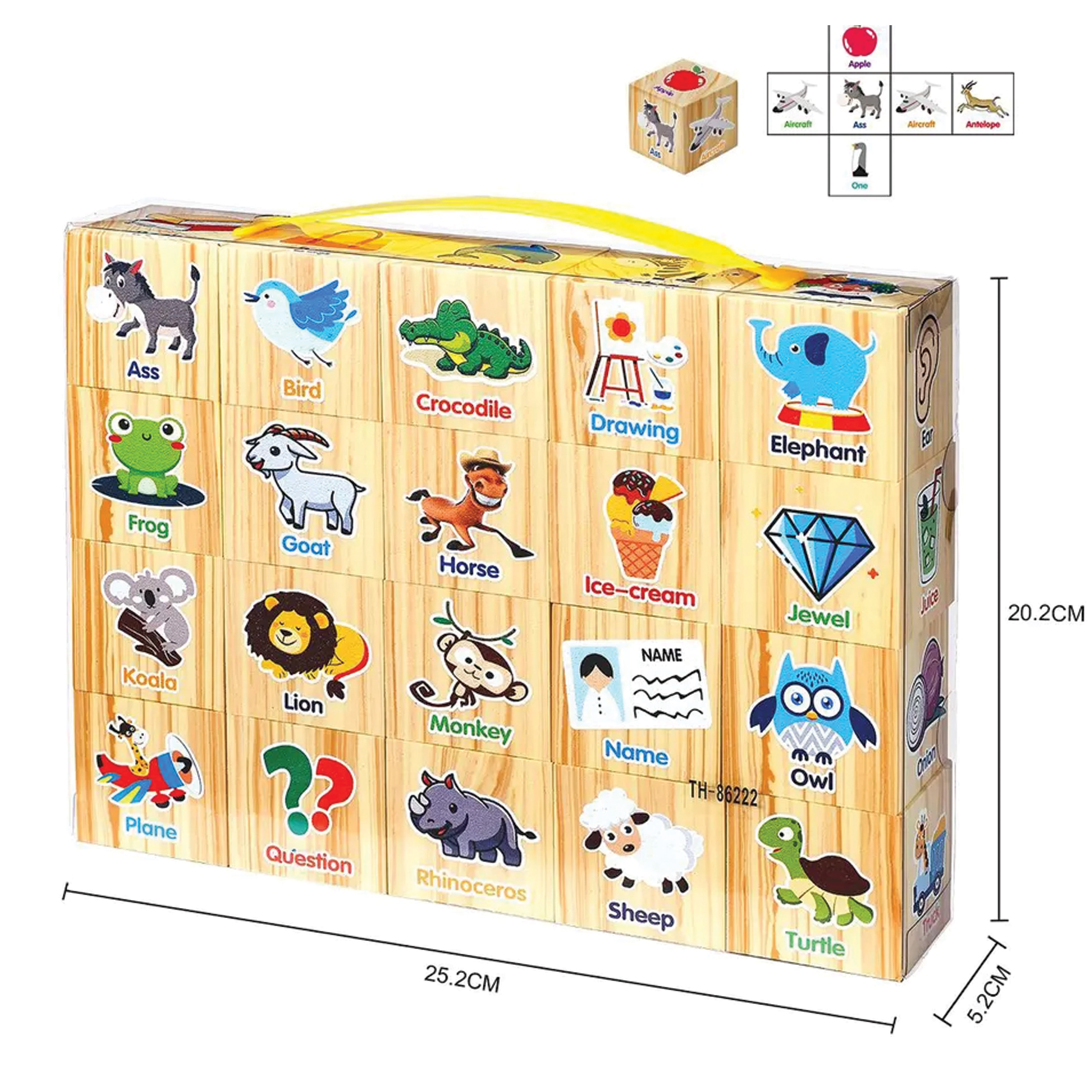 KLOCKI EDUKACYJNE PIANKOWE NAUKA ANGIELSKIEGO DLA DZIECI 20 ELE. - obrazek 3