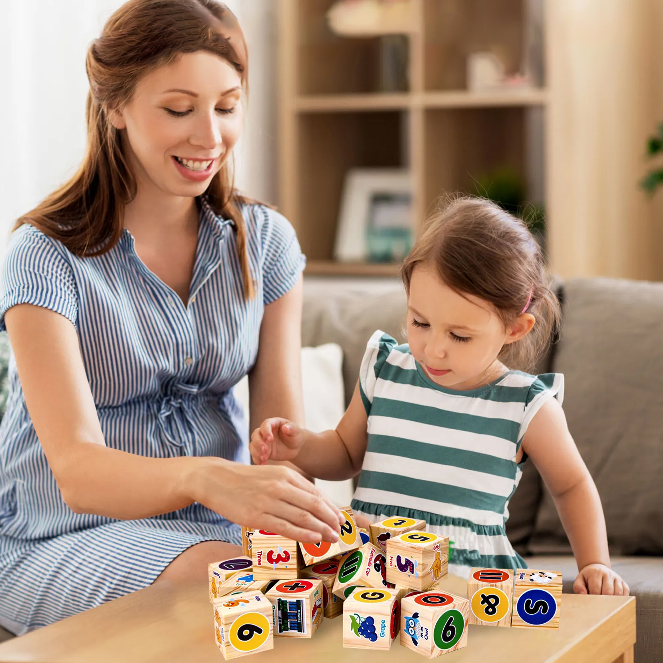 KLOCKI EDUKACYJNE PIANKOWE NAUKA ANGIELSKIEGO DLA DZIECI 20 ELE. - obrazek 8