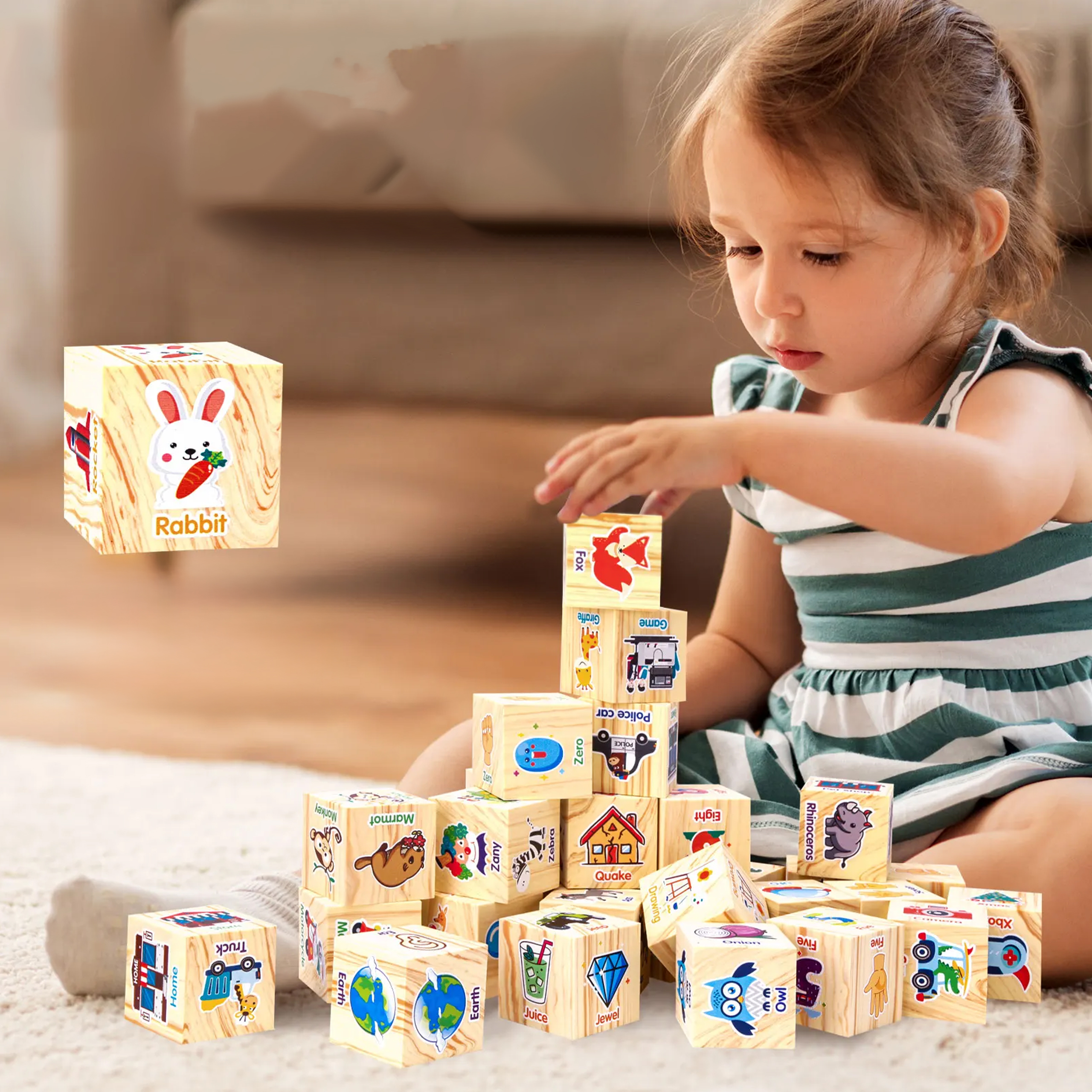 KLOCKI EDUKACYJNE PIANKOWE NAUKA ANGIELSKIEGO DLA DZIECI 20 ELE. - obrazek 9