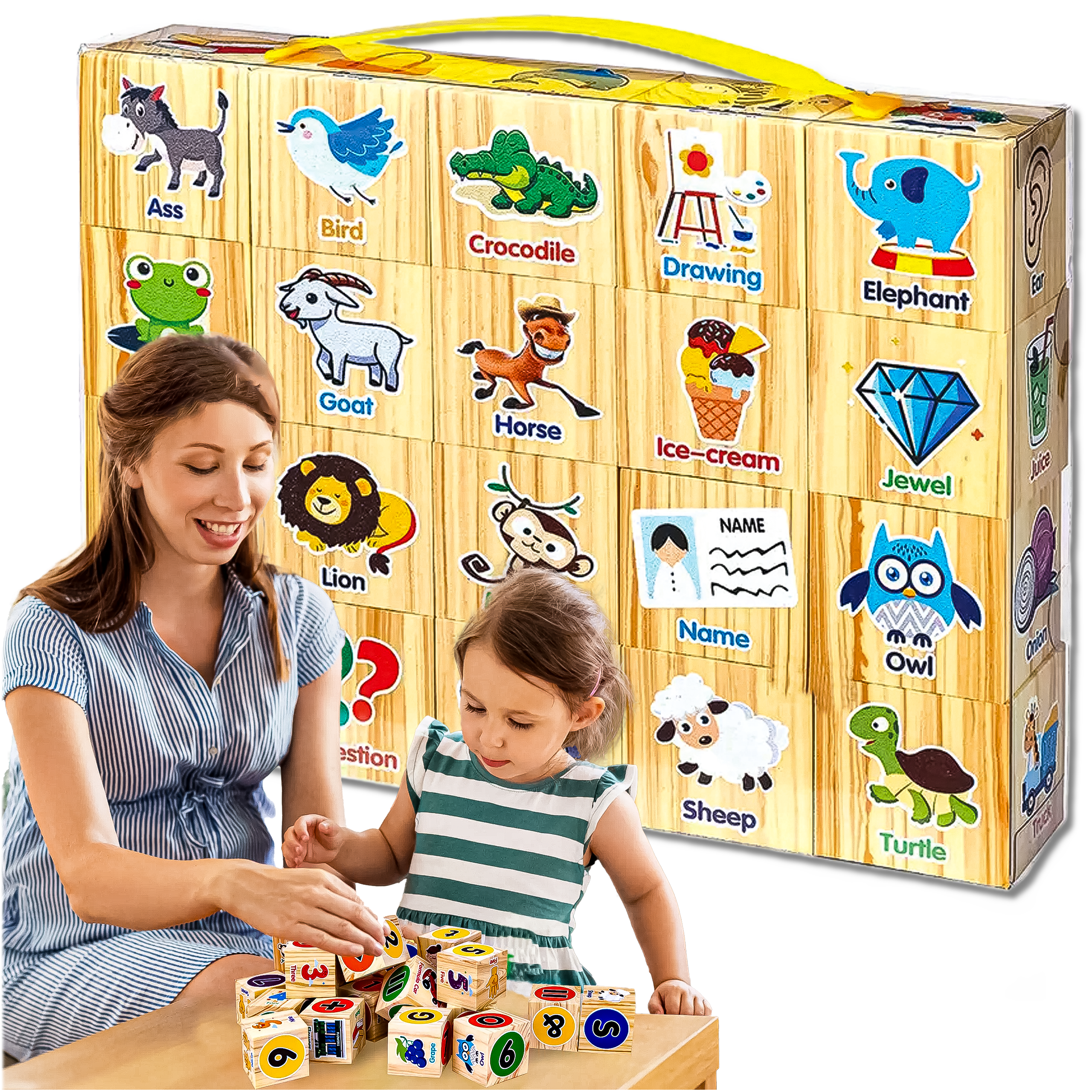 KLOCKI EDUKACYJNE PIANKOWE NAUKA ANGIELSKIEGO DLA DZIECI 20 ELE. - obrazek 10