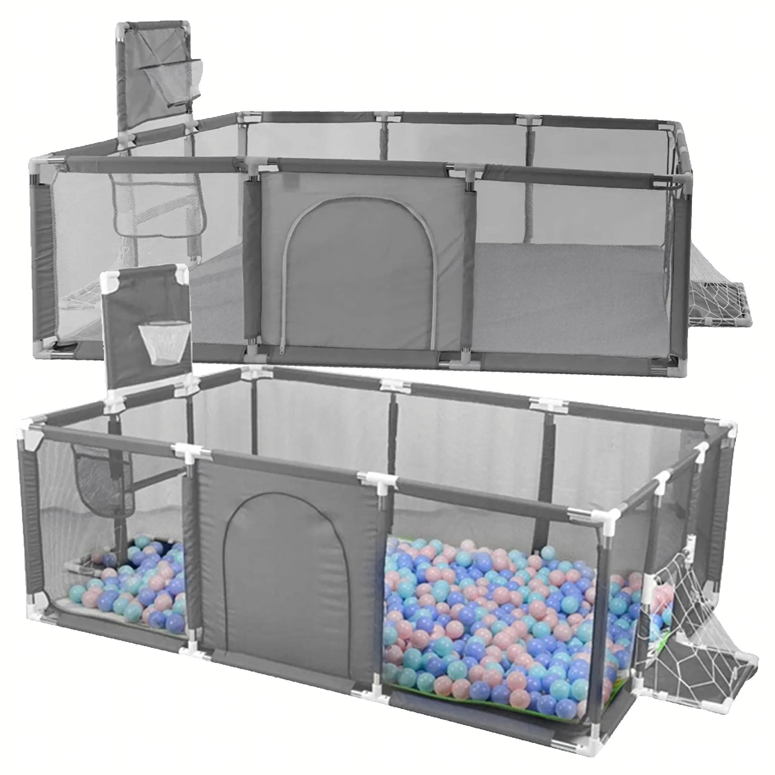 Kojec Dziecięcy Plac Zabaw Suchy Basen dla Dzieci 235x129cm Boisko Piłki