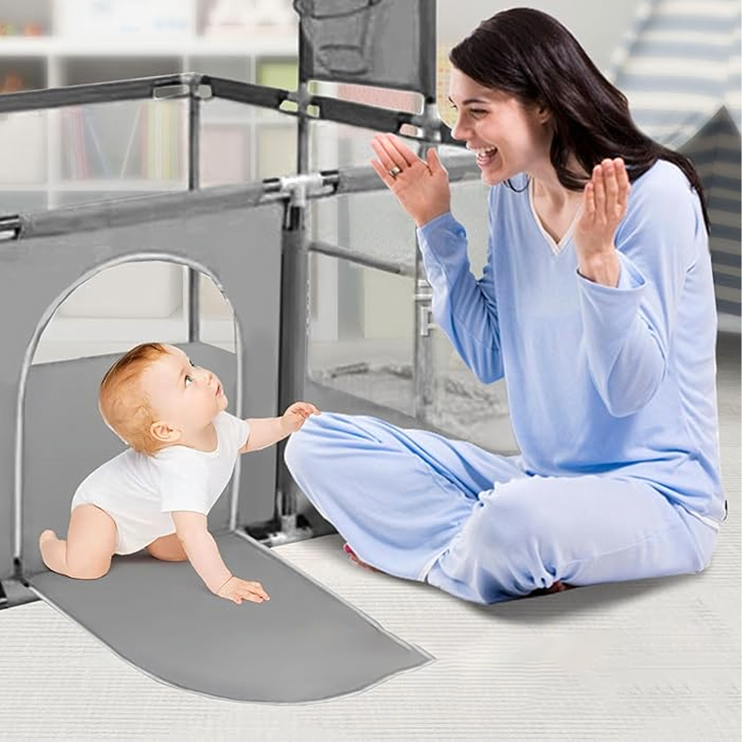 Kojec Dziecięcy Plac Zabaw Suchy Basen dla Dzieci 235x129cm Boisko Piłki - obrazek 11