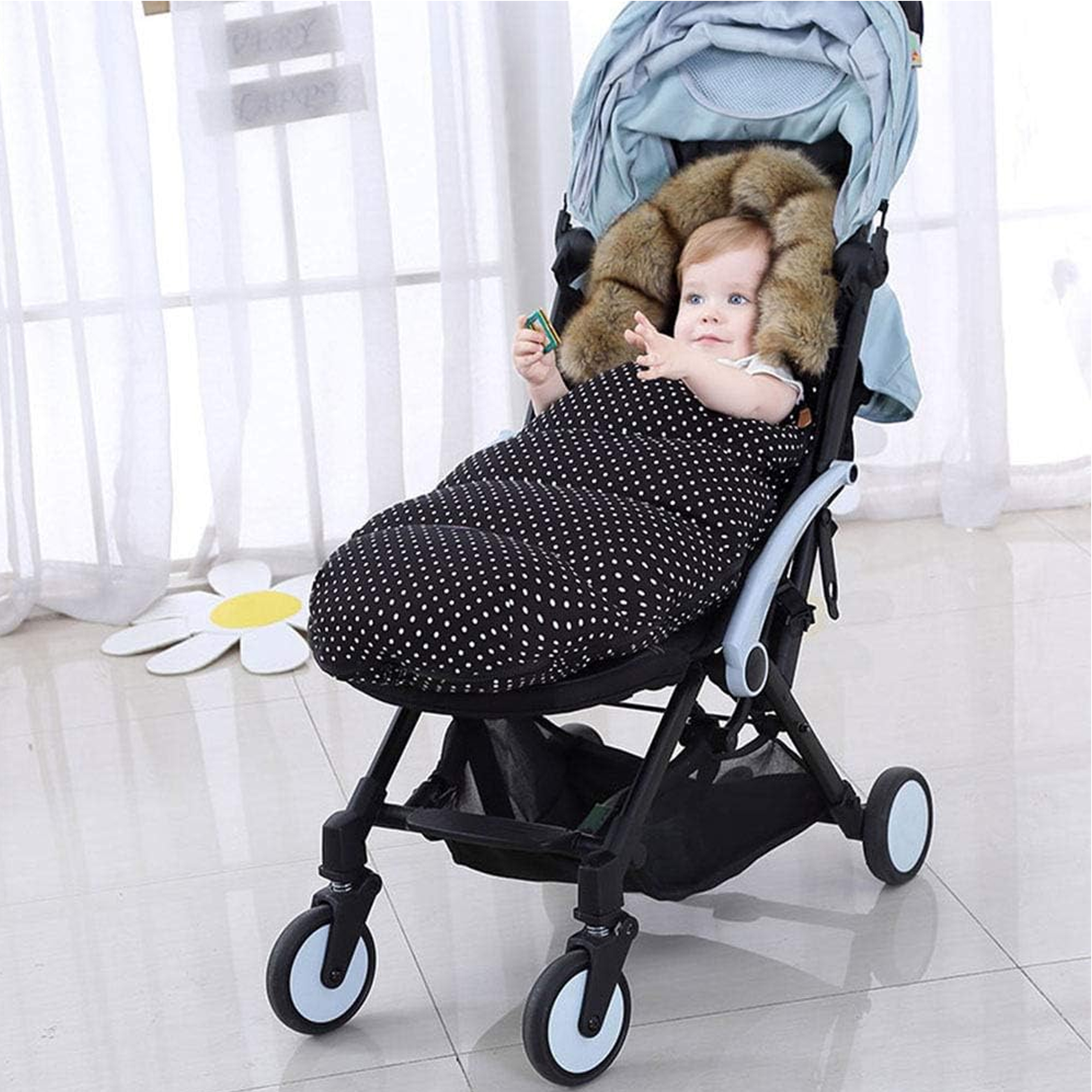 ŚPIWOREK PREMIUM DO WÓZKA GONDOLI SANEK CIEPŁY Z FUTERKIEM ŚPIWÓR OCIEPLANY - obrazek 3