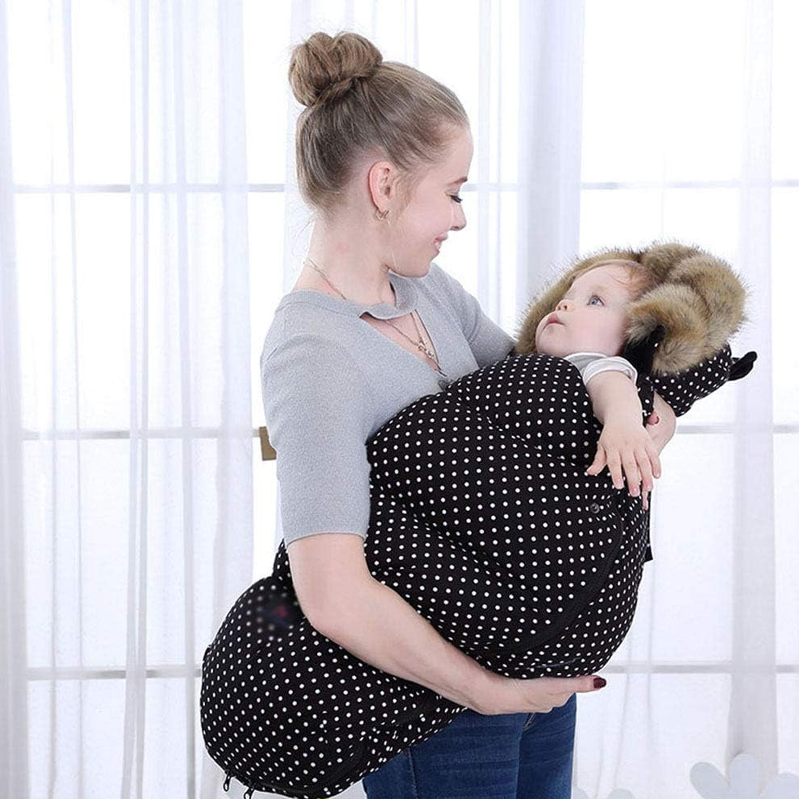 ŚPIWOREK PREMIUM DO WÓZKA GONDOLI SANEK CIEPŁY Z FUTERKIEM ŚPIWÓR OCIEPLANY - obrazek 5