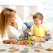 Magnetyczne Klocki Konstrukcyjne Edukacyjne Nauka Zestaw 38 Ele. + Pudełko