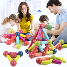 Duże Klocki Magnetyczne Edukacyjne Kreatywne Magnetic Sticks 120 Elementów