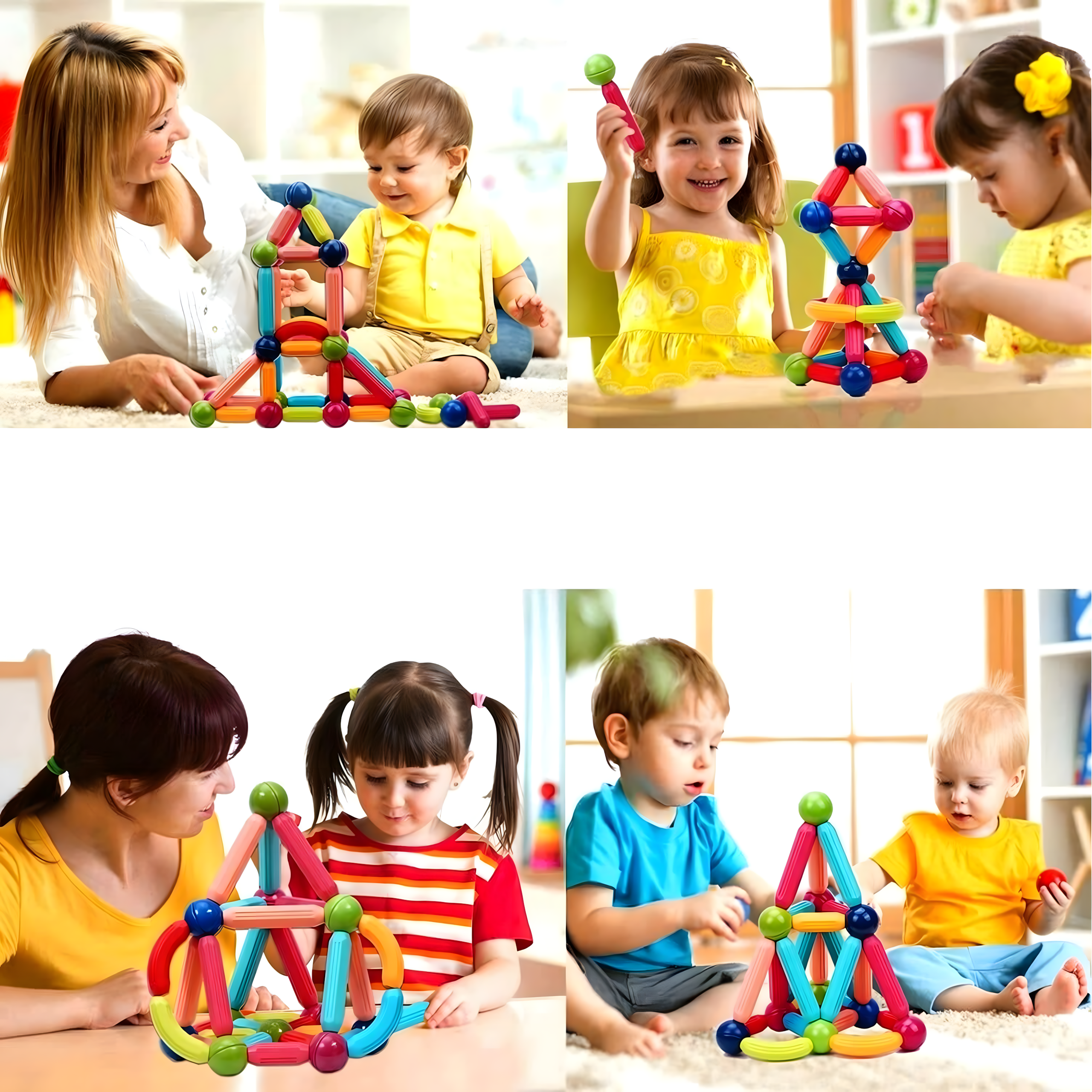 Klocki Magnetyczne Edukacyjne Kreatywne Magnetic Sticks 27 Elementów - obrazek 5