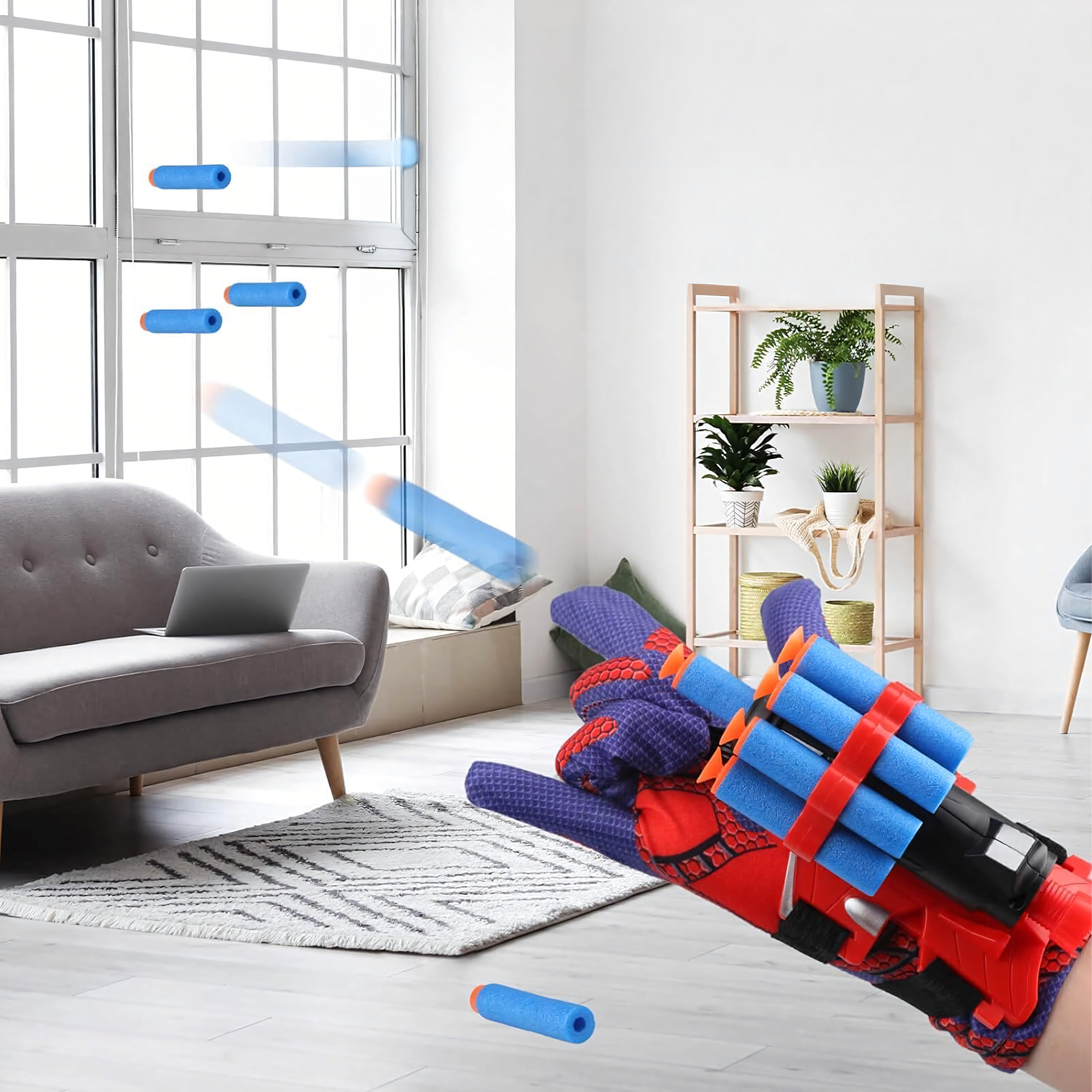 Spiderman Rękawica Wyrzutnia Sieć Strzelająca Rękawiczka + 20 Strzałek - obrazek 9