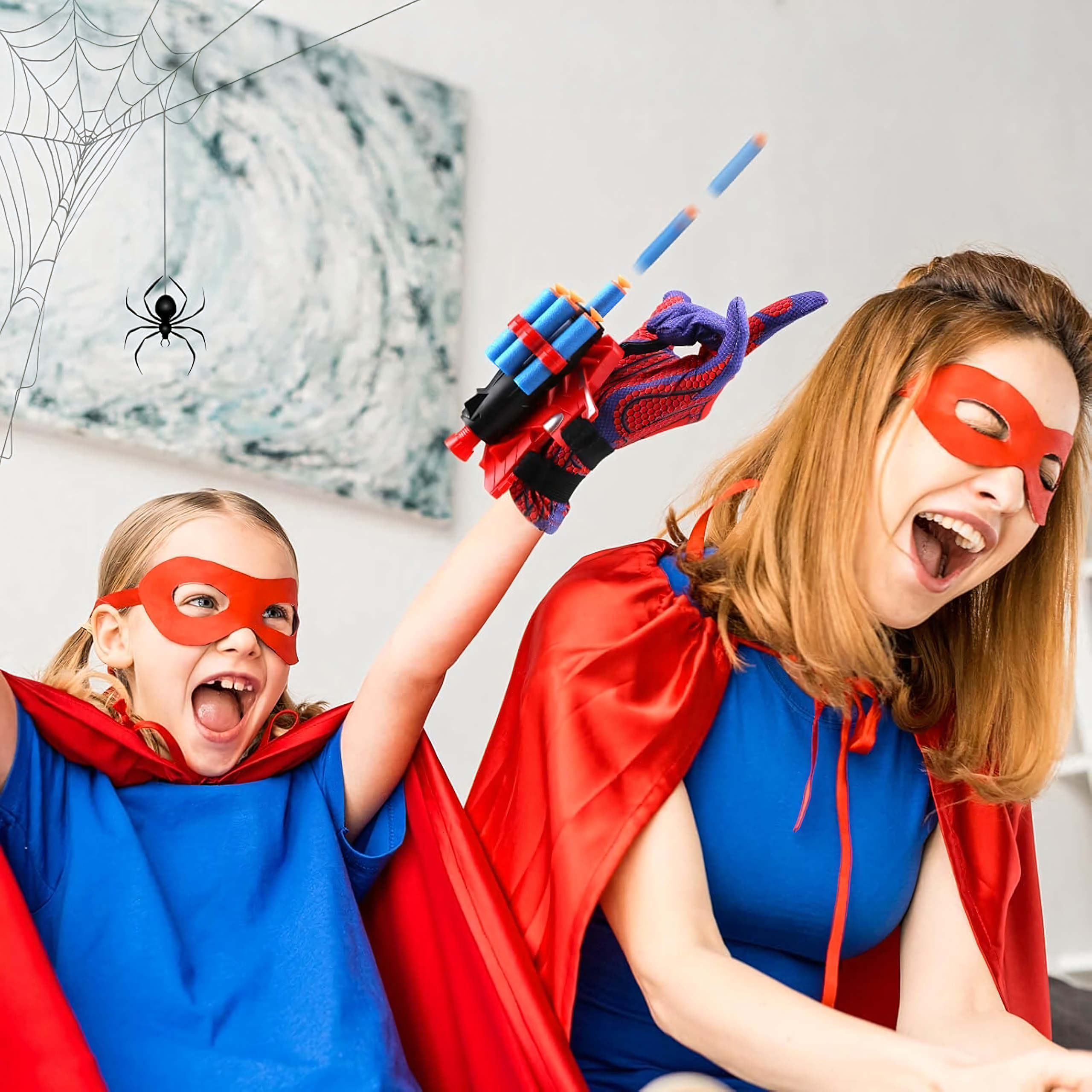 Spiderman Rękawica Wyrzutnia Sieć Strzelająca Rękawiczka + 20 Strzałek - obrazek 10