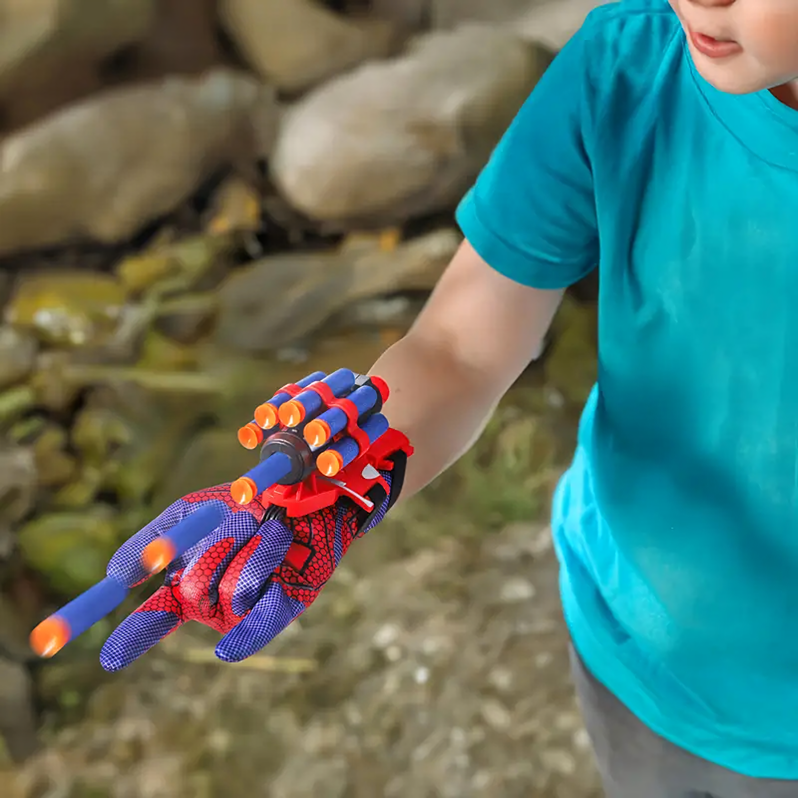 Spiderman Rękawica Wyrzutnia Sieć Strzelająca Rękawiczka + 20 Strzałek - obrazek 11