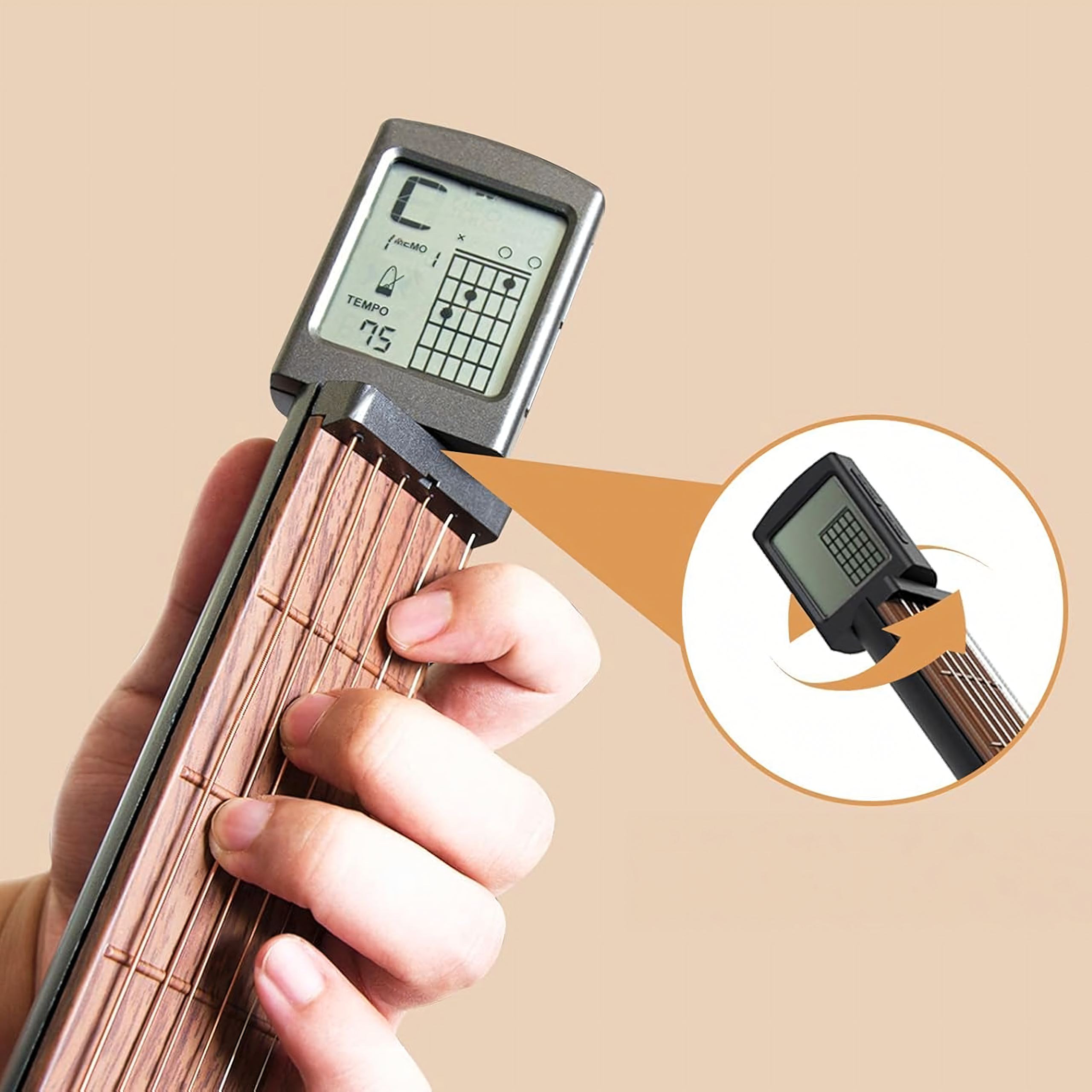 Cyfrowy Trener Trenażer Akordów Gitarowych z Ekranem Przenośna Mini Gitara - obrazek 4