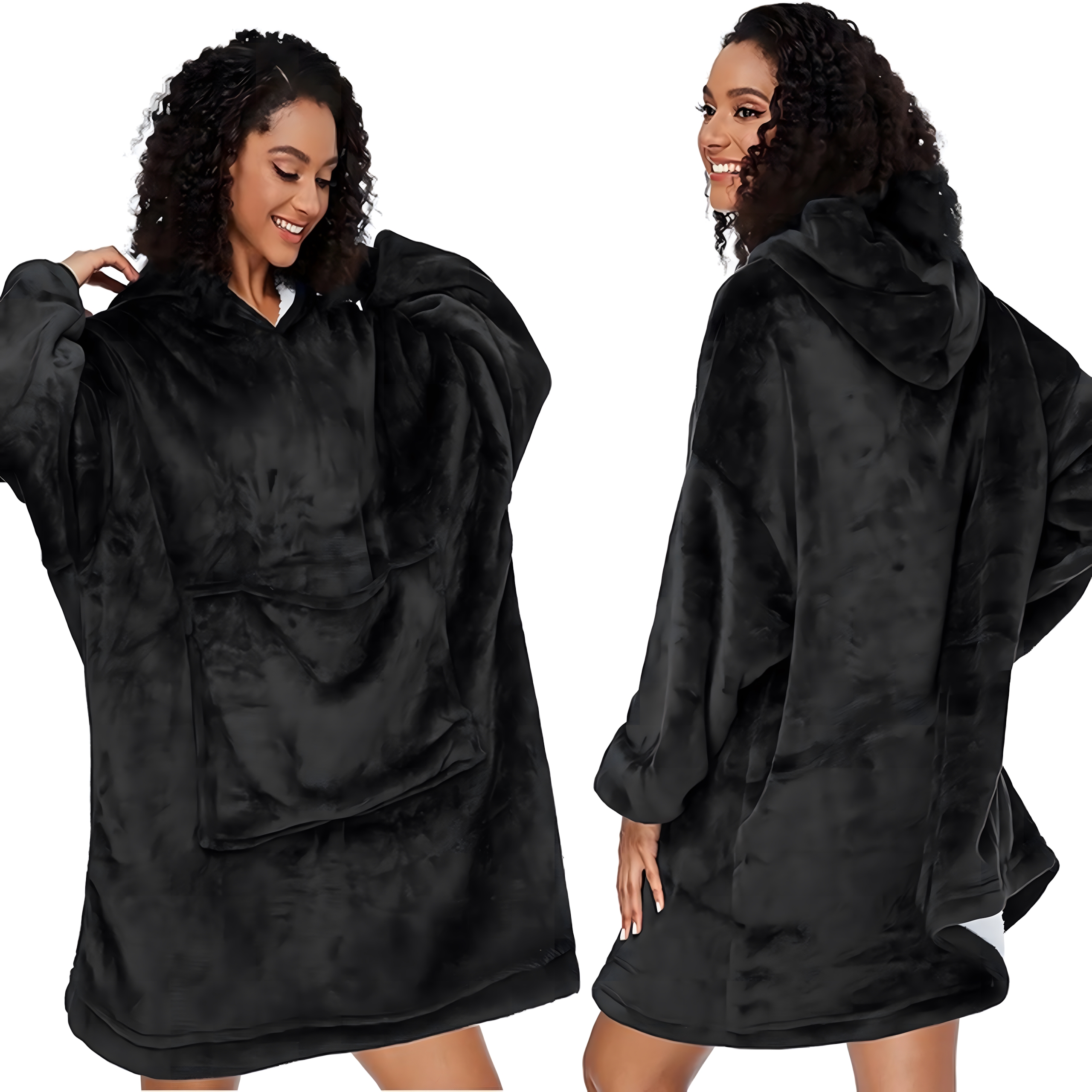 DUŻA BLUZA KOC KOCOBLUZA OVERSIZE GRUBA Z KAPTUREM SZLAFROK DAMSKA MĘSKA - obrazek 11