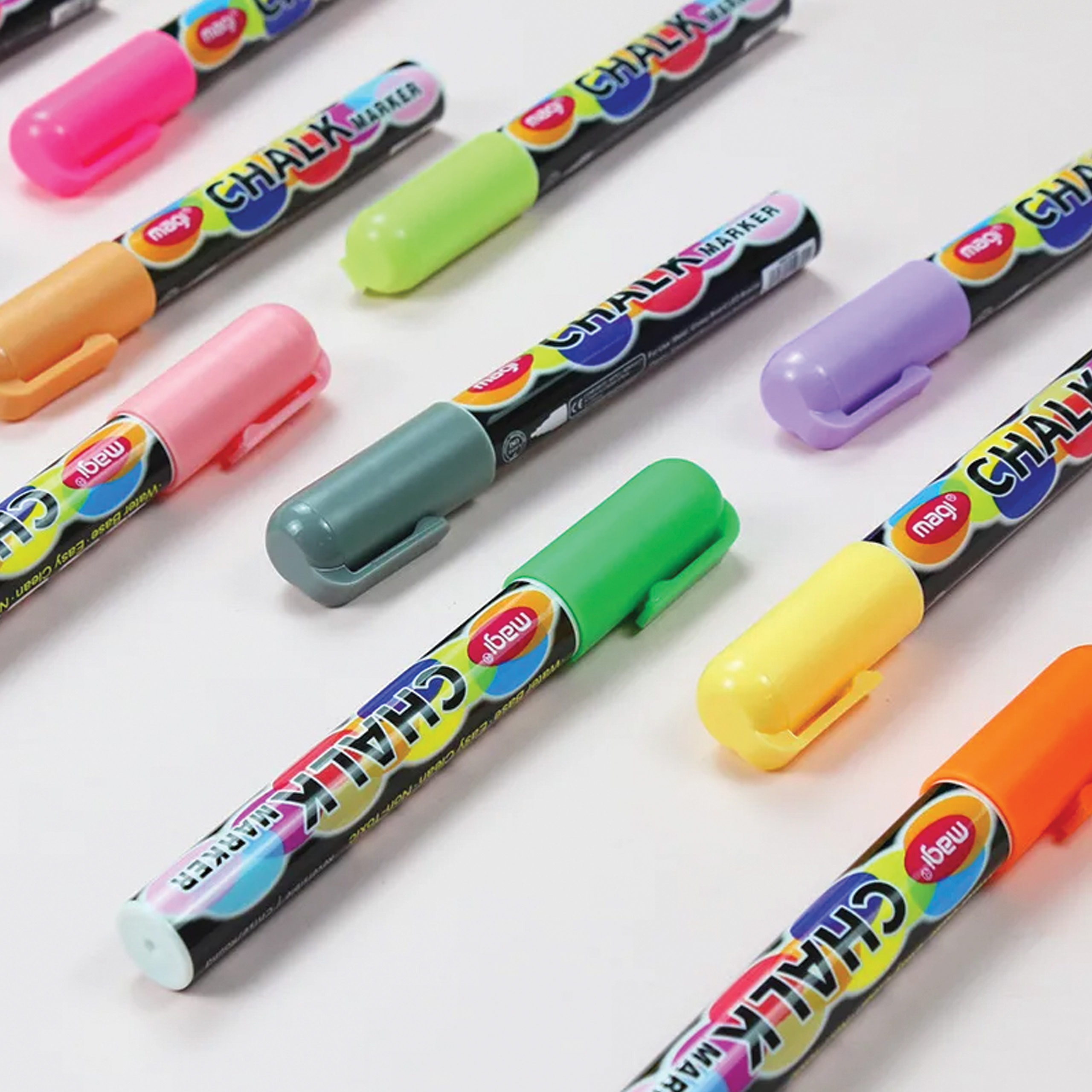 MARKERY KREDOWE DO TABLIC ZESTAW MIX KOLORÓW FLAMASTRY ŚCIERALNE 10 SZTUK - obrazek 7