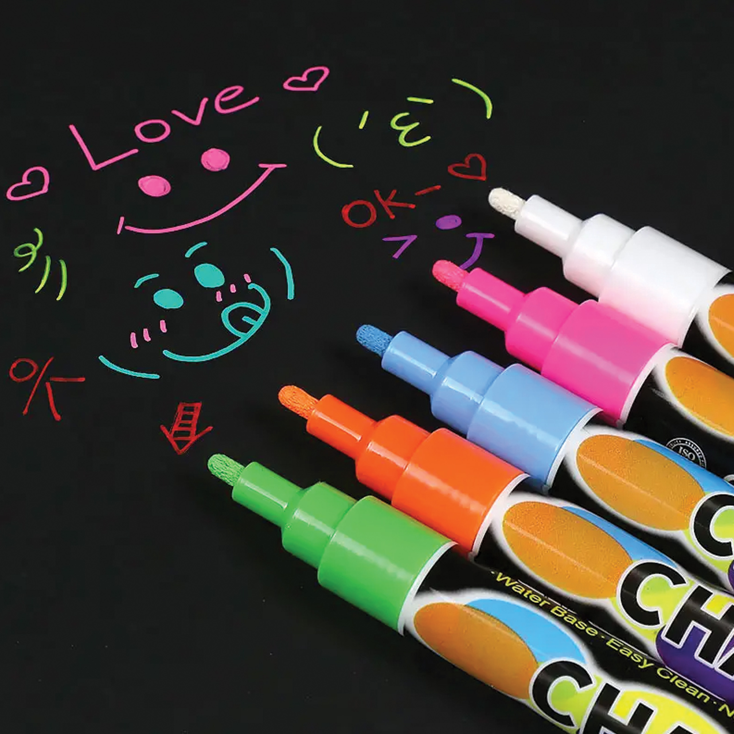 MARKERY KREDOWE DO TABLIC ZESTAW MIX KOLORÓW FLAMASTRY ŚCIERALNE 10 SZTUK - obrazek 10