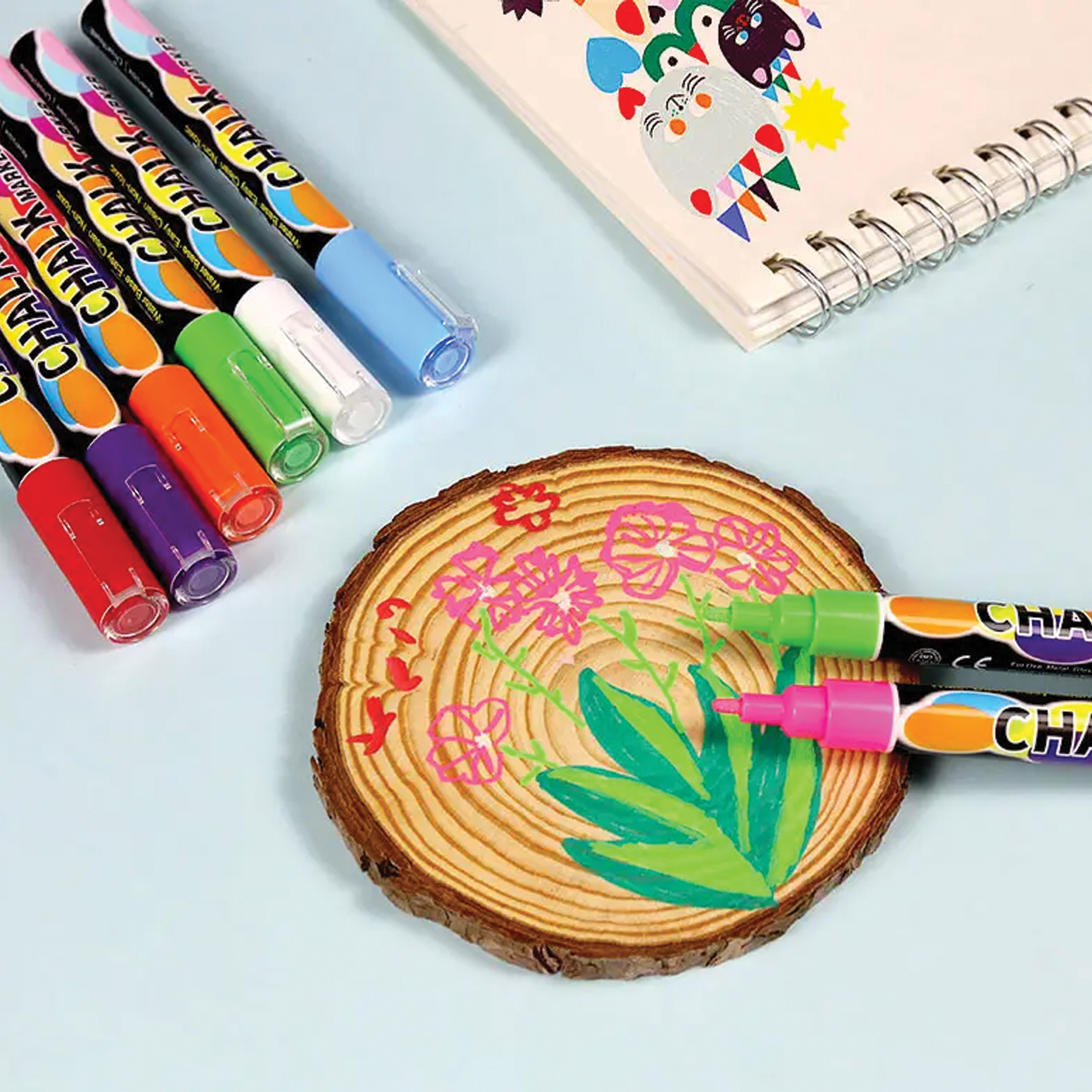 MARKERY KREDOWE DO TABLIC ZESTAW MIX KOLORÓW FLAMASTRY ŚCIERALNE 10 SZTUK - obrazek 11