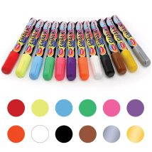 MARKERY KREDOWE DO TABLIC ZESTAW MIX KOLORÓW FLAMASTRY ŚCIERALNE 12 SZTUK