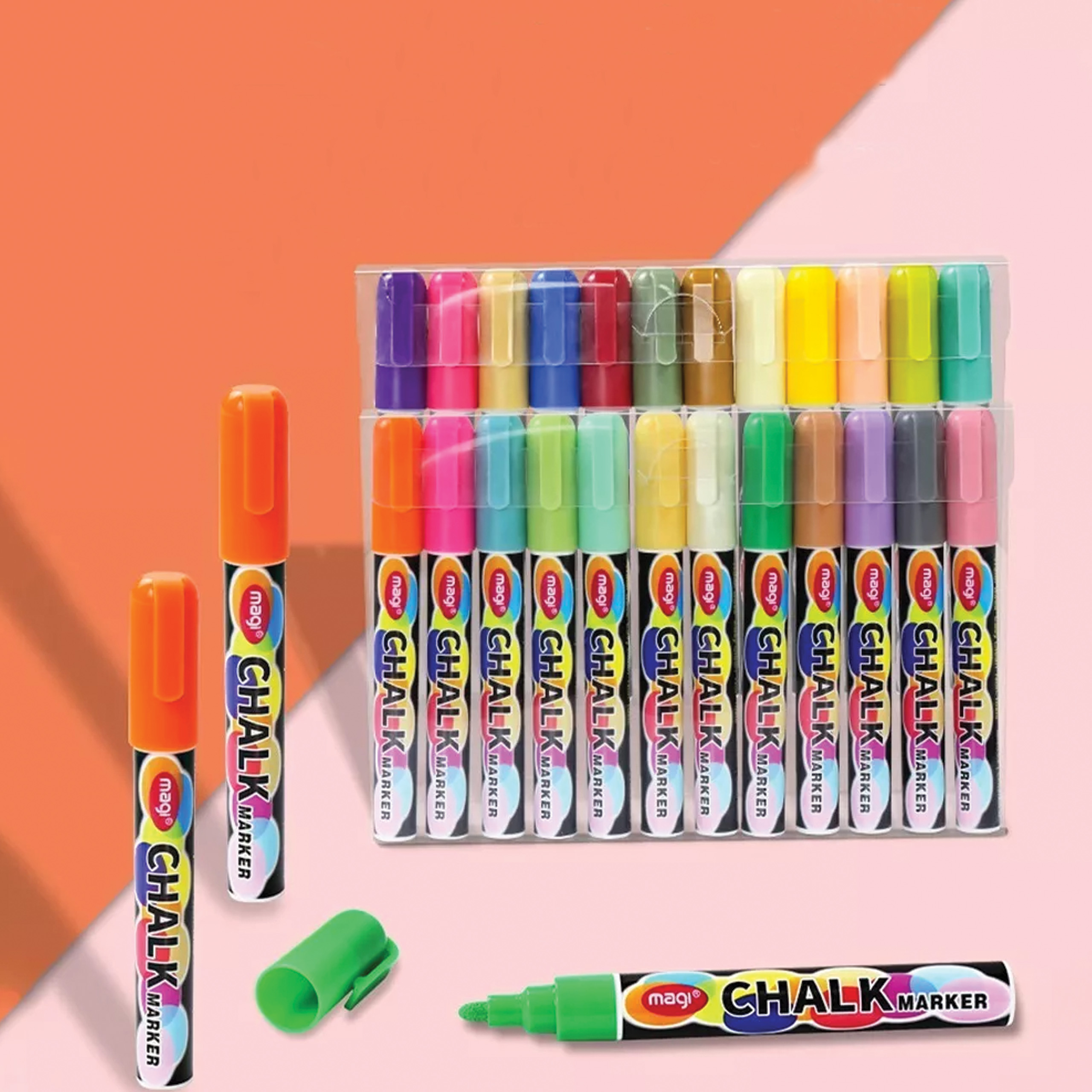 MARKERY KREDOWE DO TABLIC ZESTAW MIX KOLORÓW FLAMASTRY ŚCIERALNE 12 SZTUK - obrazek 8