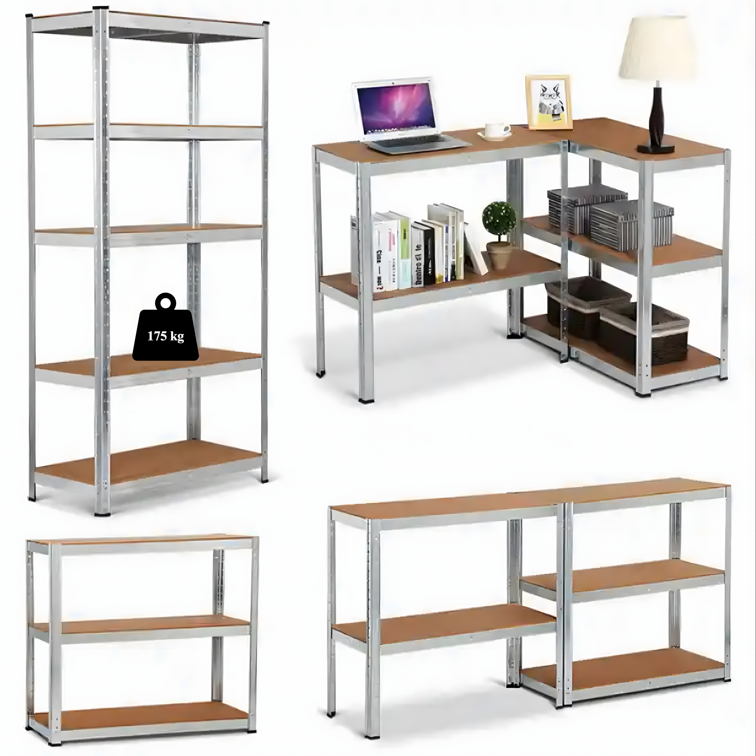 100 x Regał Magazynowy Metalowy 180x90x40 Garażowy Garaż Piwnica Magazyn 875 kg - obrazek 3