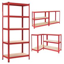 100x Regał Magazynowy Czerwony 180x90x40 Garażowy Garaż Piwnica Magazyn 875 kg