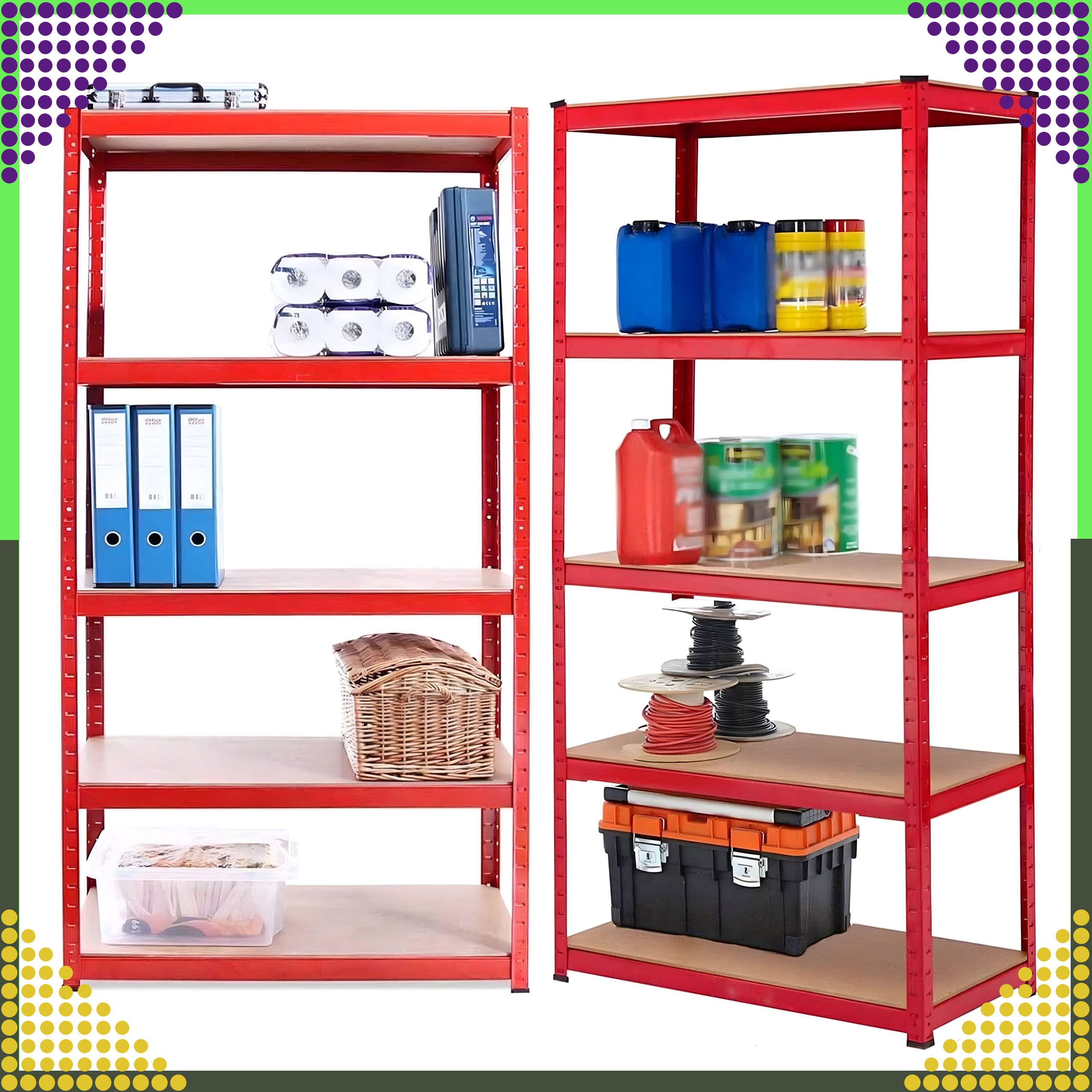 100x Regał Magazynowy Czerwony 180x90x40 Garażowy Garaż Piwnica Magazyn 875 kg - obrazek 4