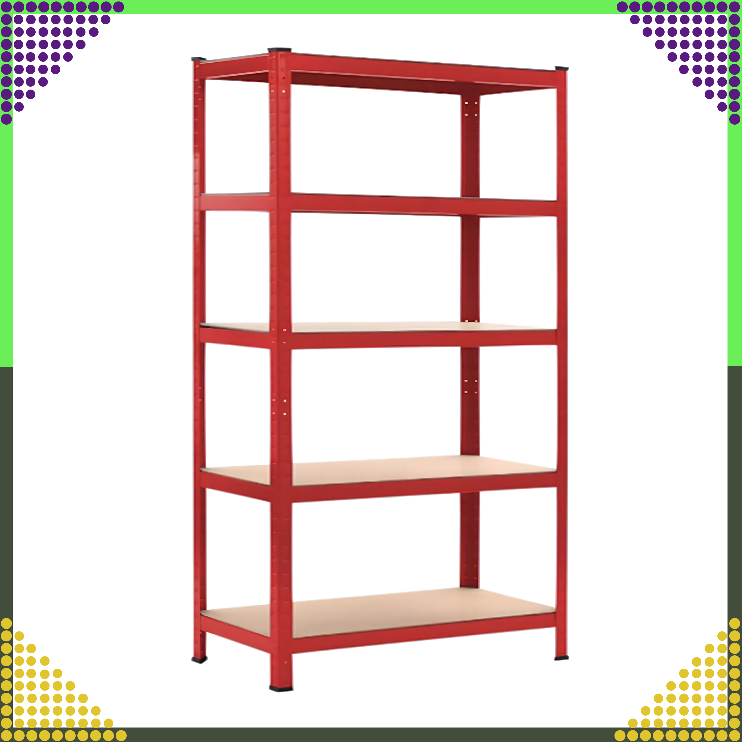 100x Regał Magazynowy Czerwony 180x90x40 Garażowy Garaż Piwnica Magazyn 875 kg - obrazek 5