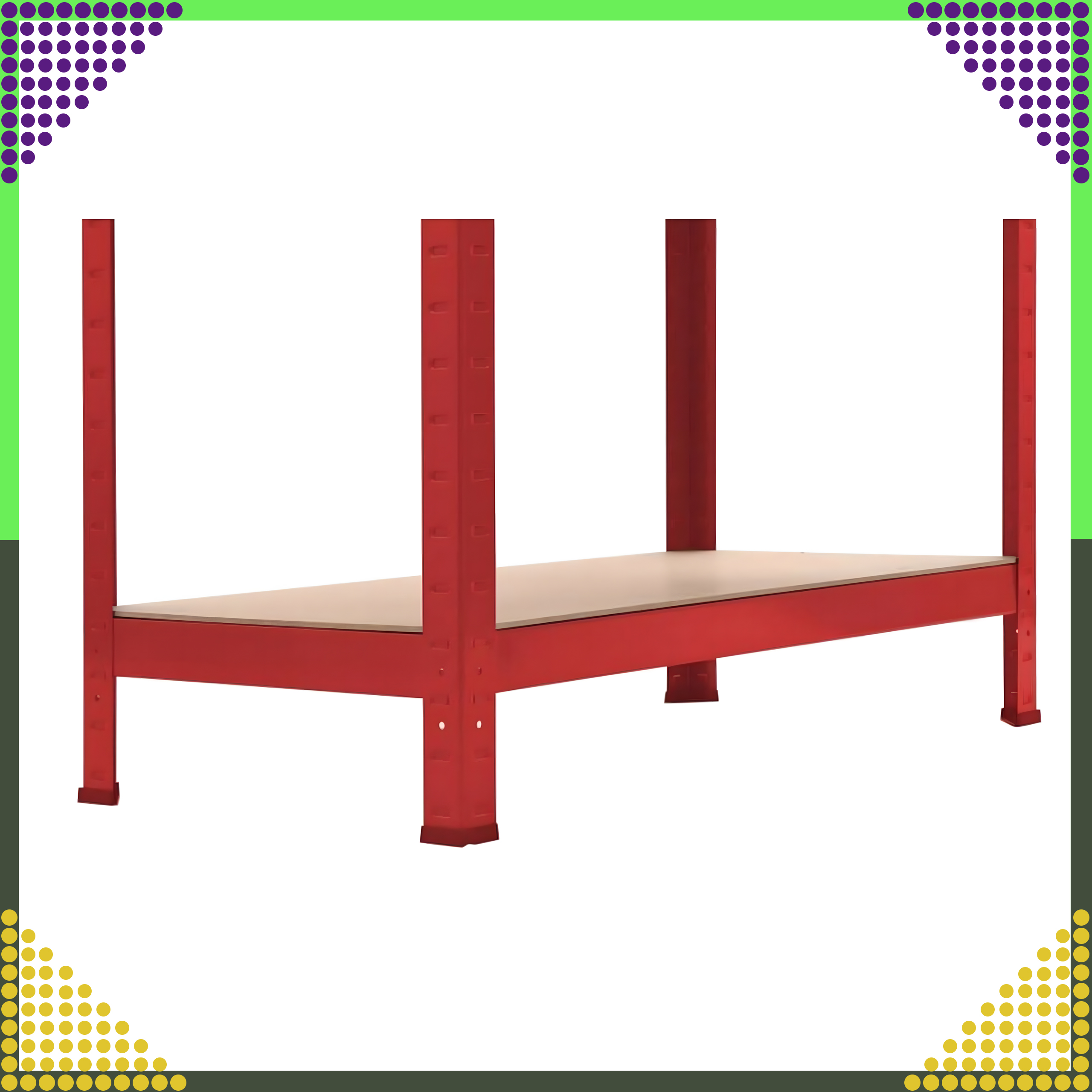 100x Regał Magazynowy Czerwony 180x90x40 Garażowy Garaż Piwnica Magazyn 875 kg - obrazek 6