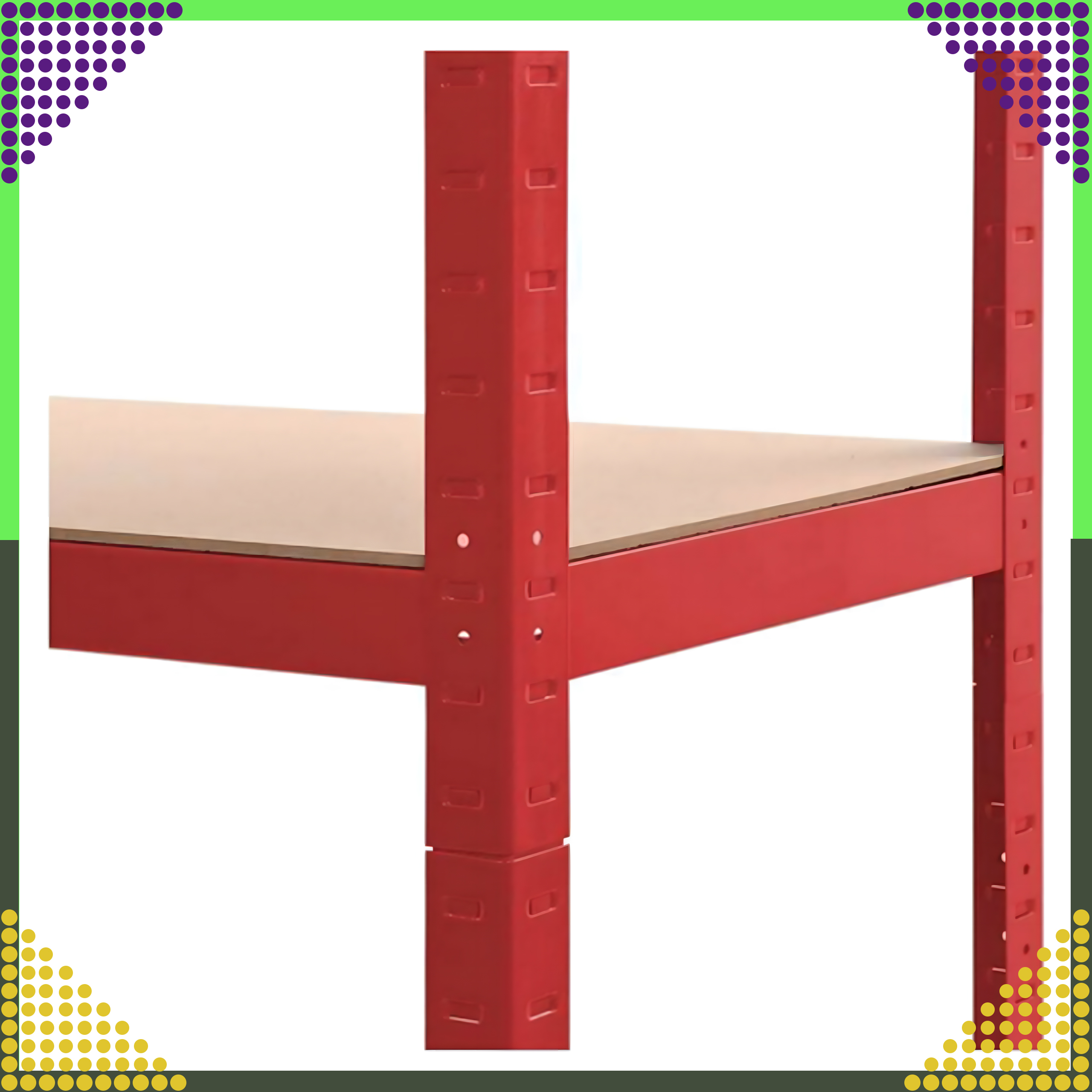 100x Regał Magazynowy Czerwony 180x90x40 Garażowy Garaż Piwnica Magazyn 875 kg - obrazek 7