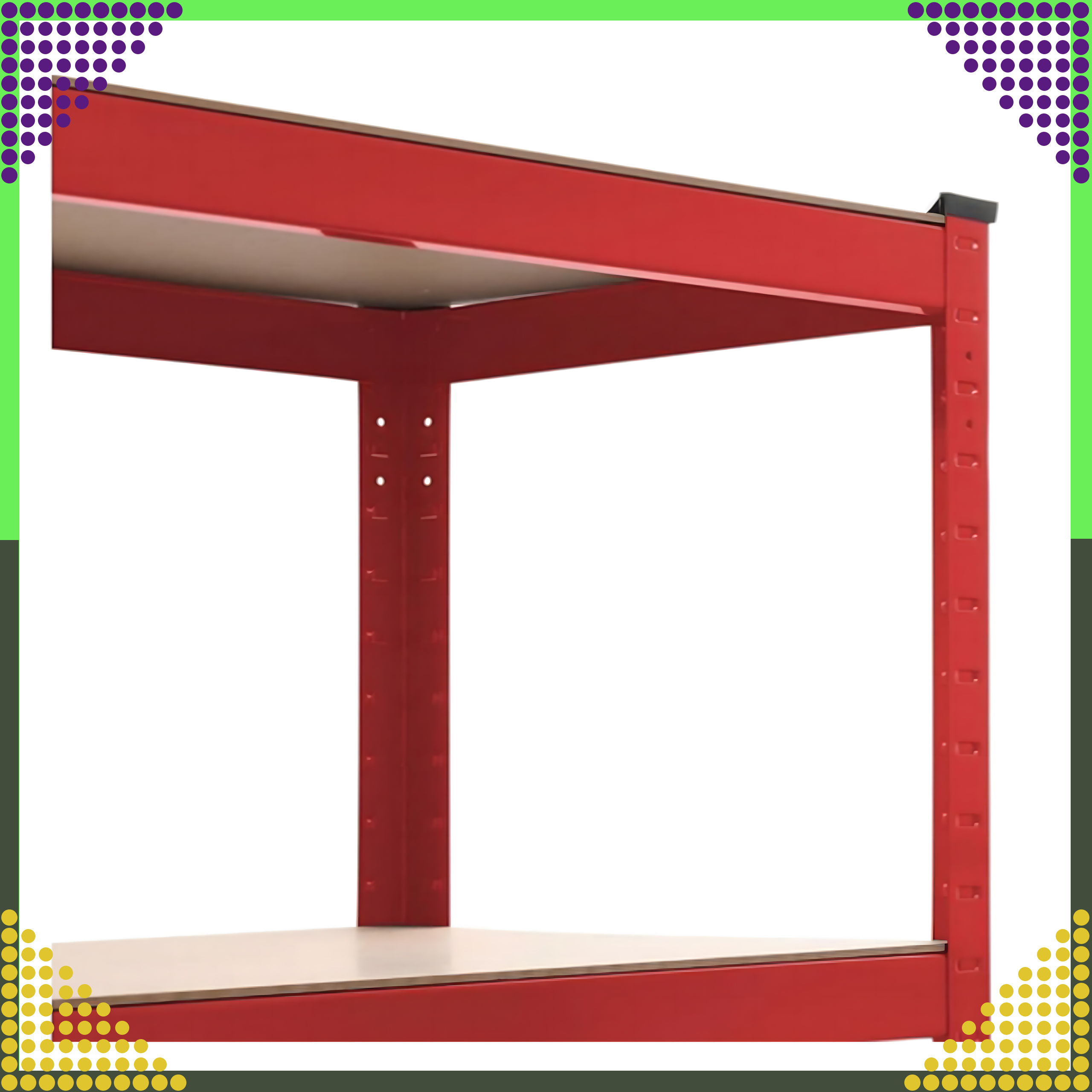 100x Regał Magazynowy Czerwony 180x90x40 Garażowy Garaż Piwnica Magazyn 875 kg - obrazek 9