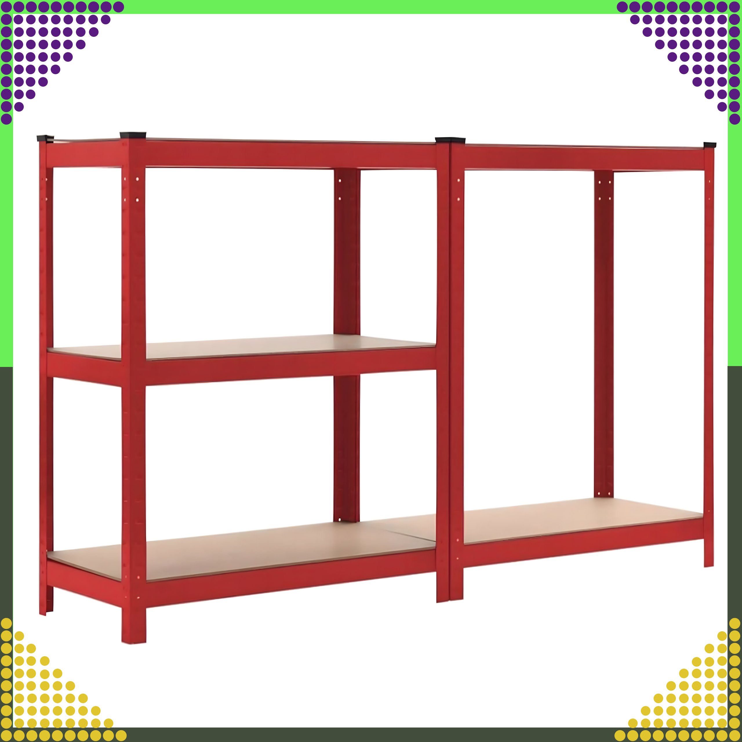 100x Regał Magazynowy Czerwony 180x90x40 Garażowy Garaż Piwnica Magazyn 875 kg - obrazek 10